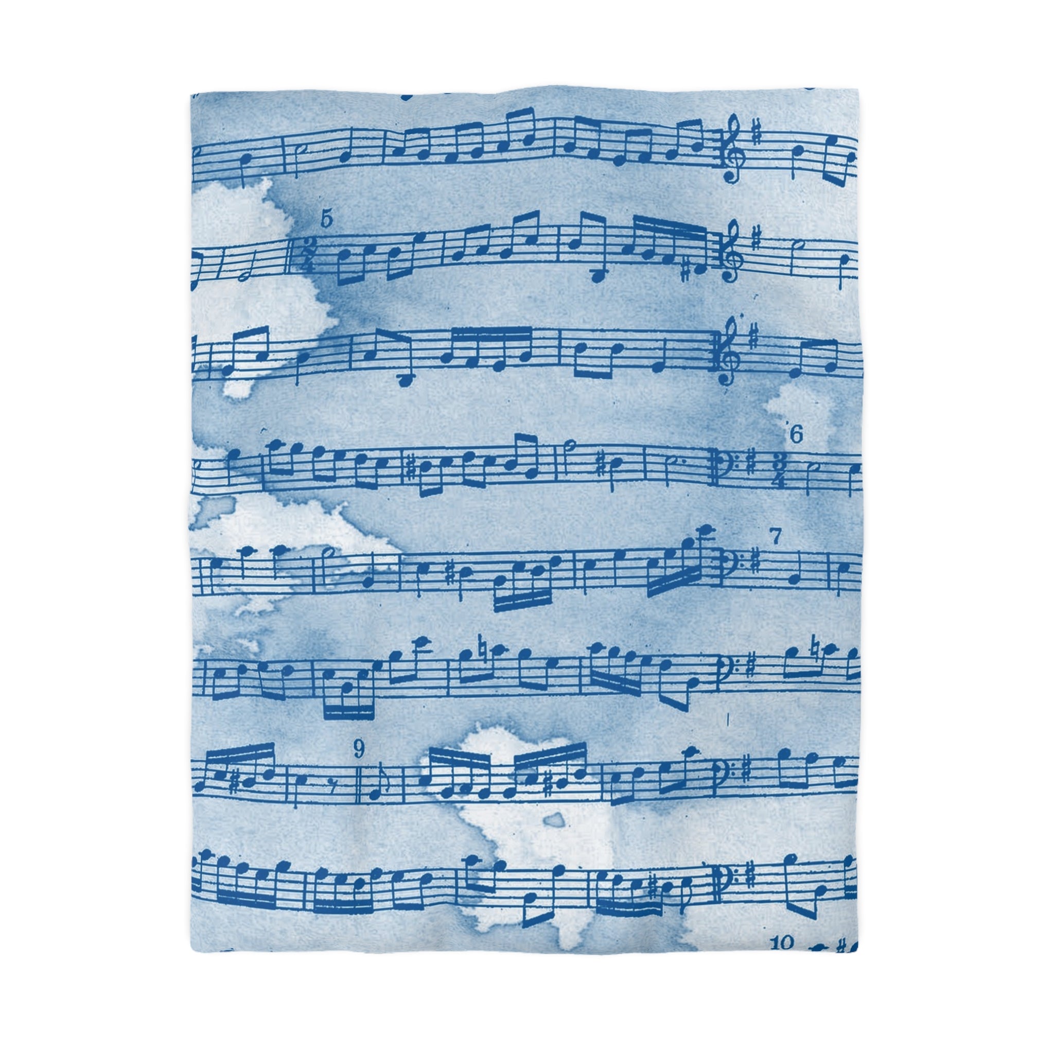 Drip Spill Type Beat Sheet Music Blue Microfiber Duvet Cover, Artsulli - Art is Long, Life is Short, Home Decor, Size, Twin, Color, Cream, , , 10397145411180307062