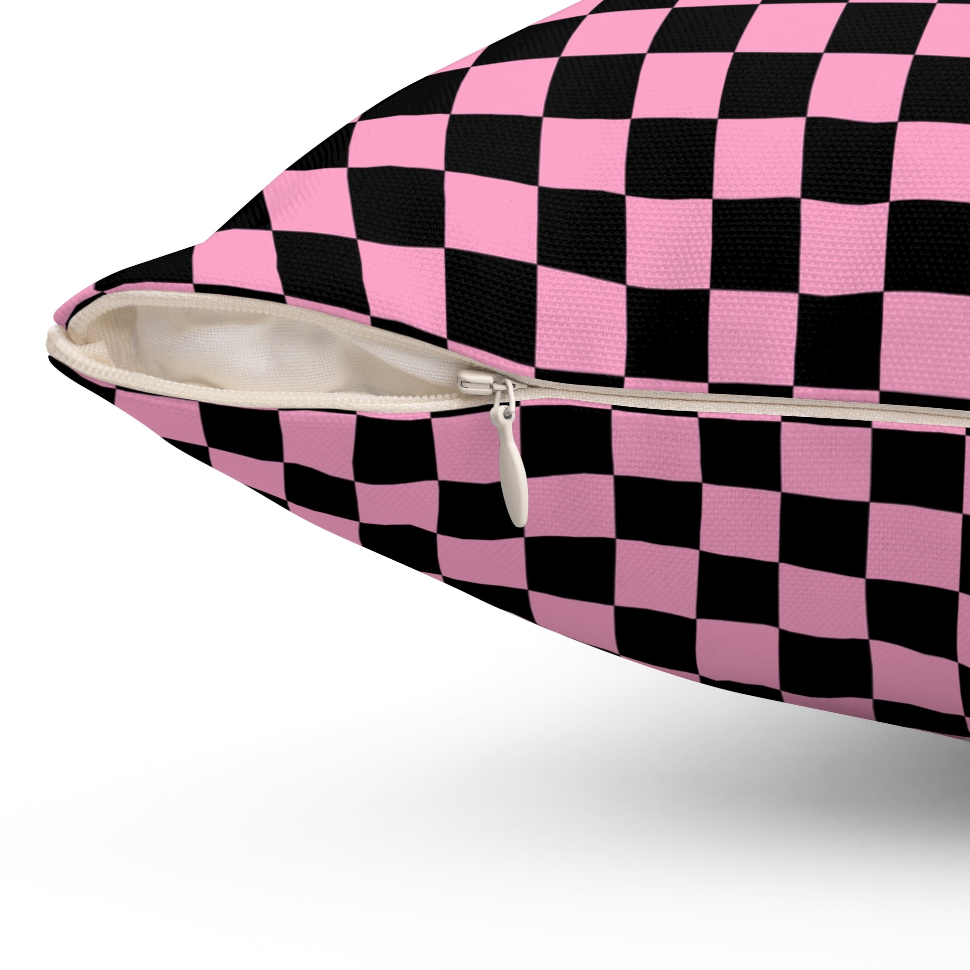 Checkerboard II Black and Pink Spun Polyester Square Pillow, Artsulli - Art is Long, Life is Short, Home Decor, , , , , , , 
