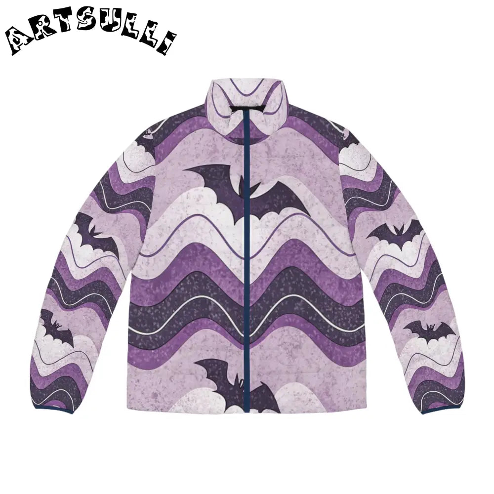 JAKKOUTTHEBXX Bat Wave Men’s Puffer Jacket (AOP) JAKKOUTTHEBXX