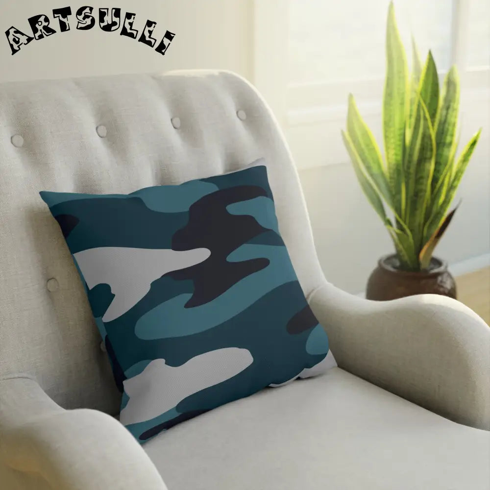 JAKKOUTTHEBXX Blue Camouflage Cushion JAKKOUTTHEBXX Artsulli - Art