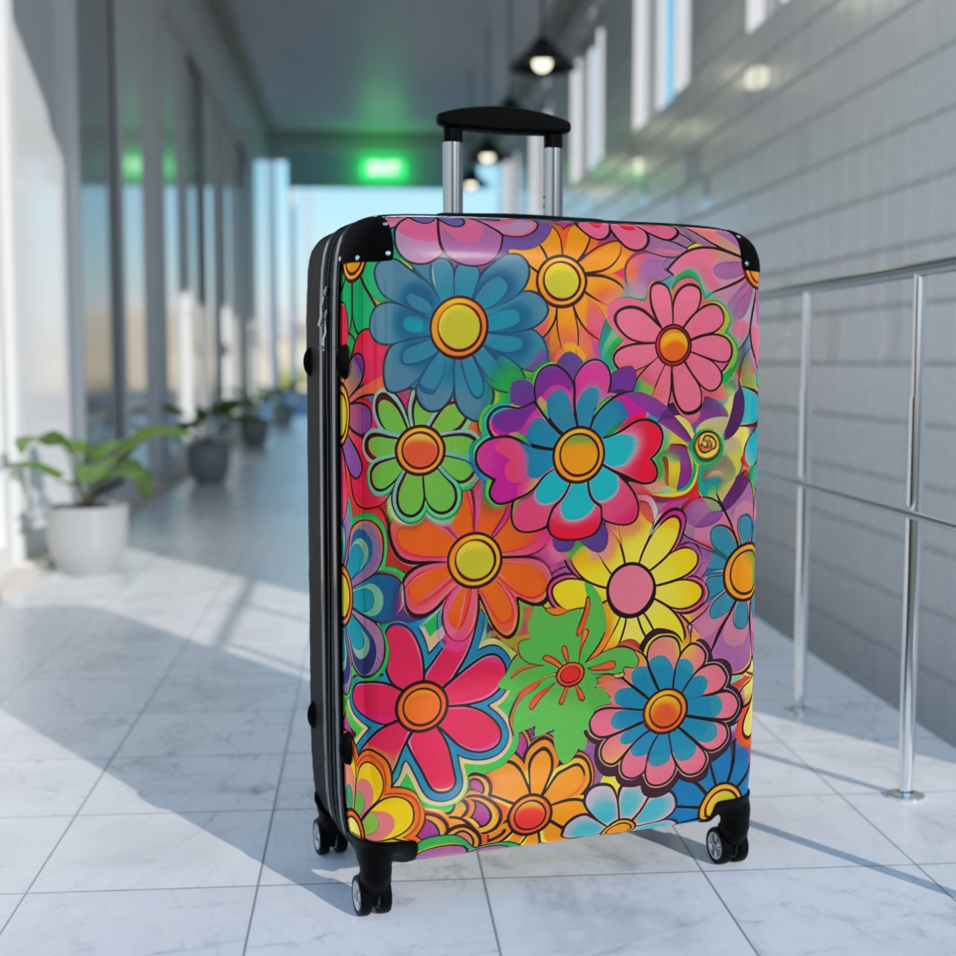 Chromatic Daisy Dream Suitcase, Artsulli - Art is Long, Life is Short, Bags, , , , , , , 