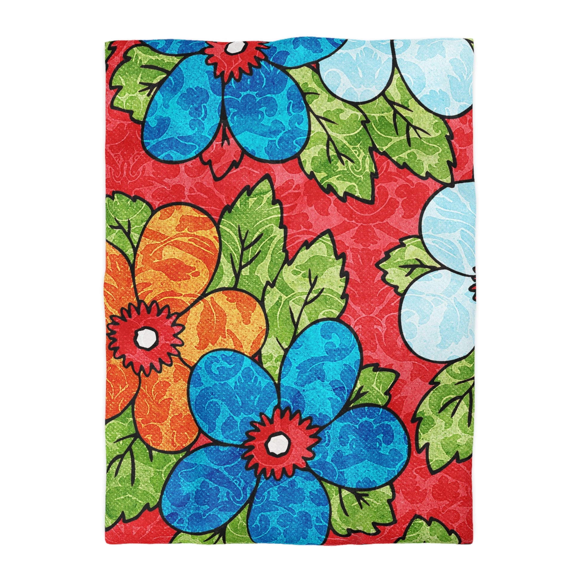 Groovy Red Floral Kl Microfiber Duvet Cover, Artsulli - Art is Long, Life is Short, Home Decor, Size, Twin XL, Color, Cream, , , 12413965835073107433
