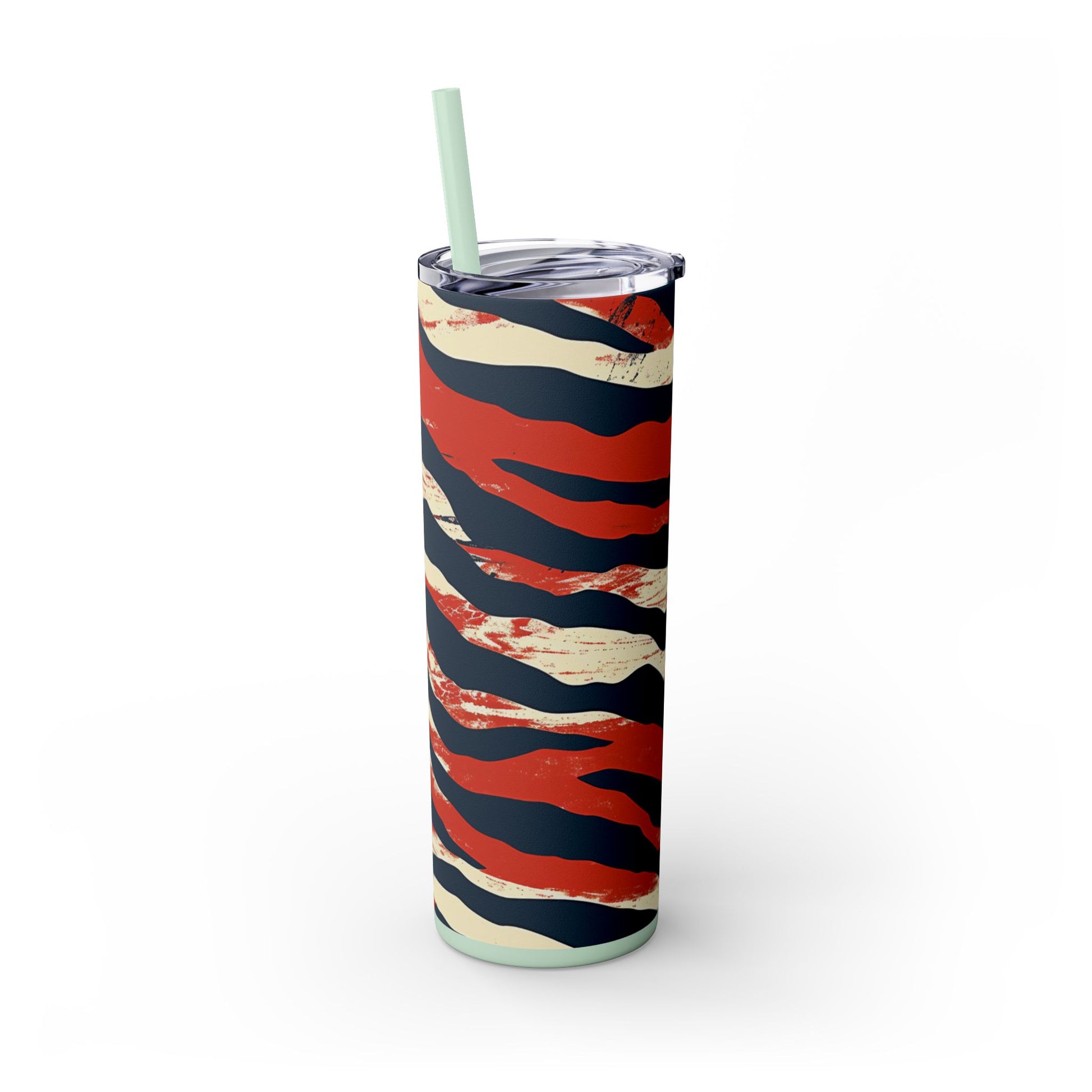 Capricious Tiger Wave Skinny Tumbler with Straw, 20oz, Artsulli - Art is Long, Life is Short, Mug, , , , , , , 
