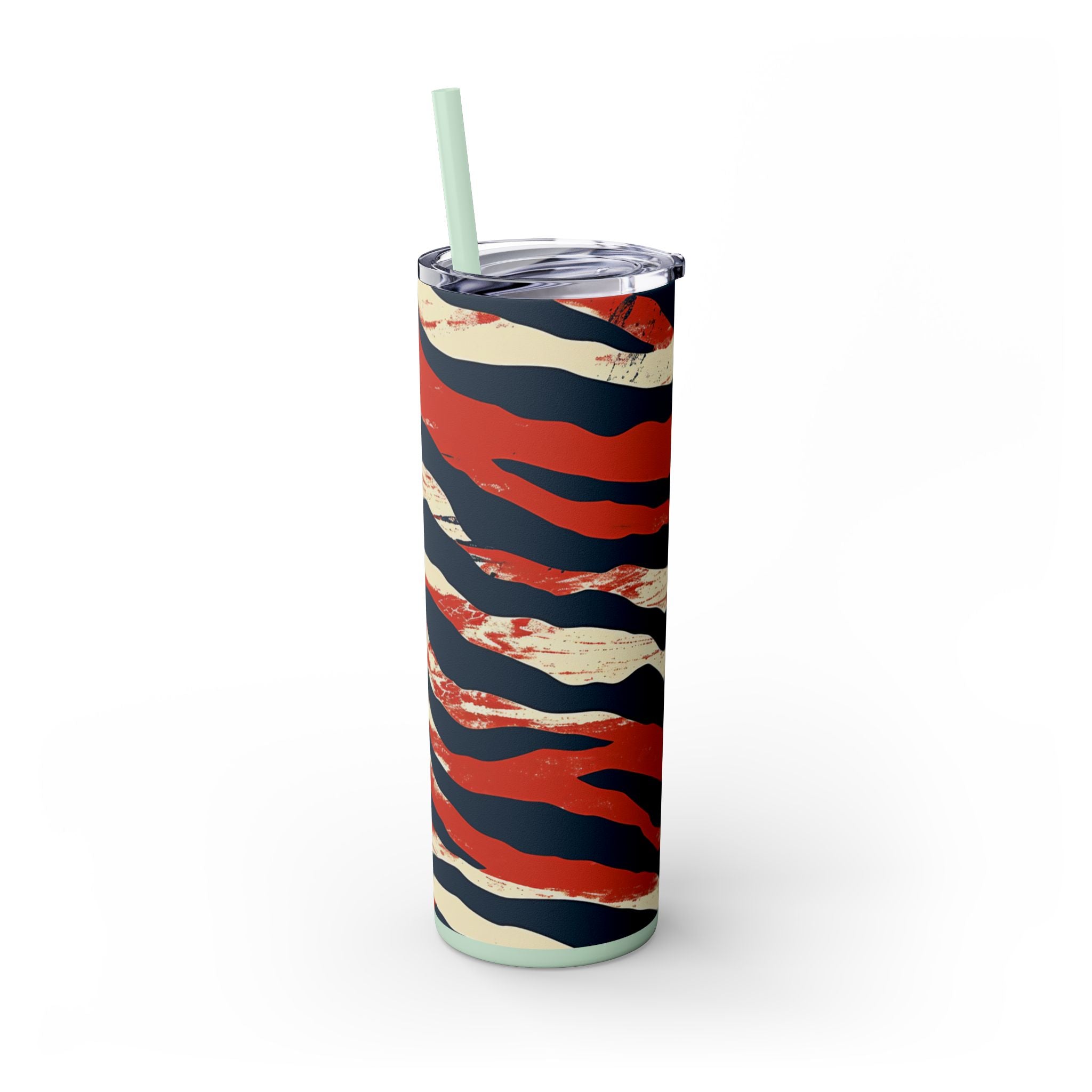 Capricious Tiger Wave Skinny Tumbler with Straw, 20oz, Artsulli - Art is Long, Life is Short, Mug, , , , , , , 