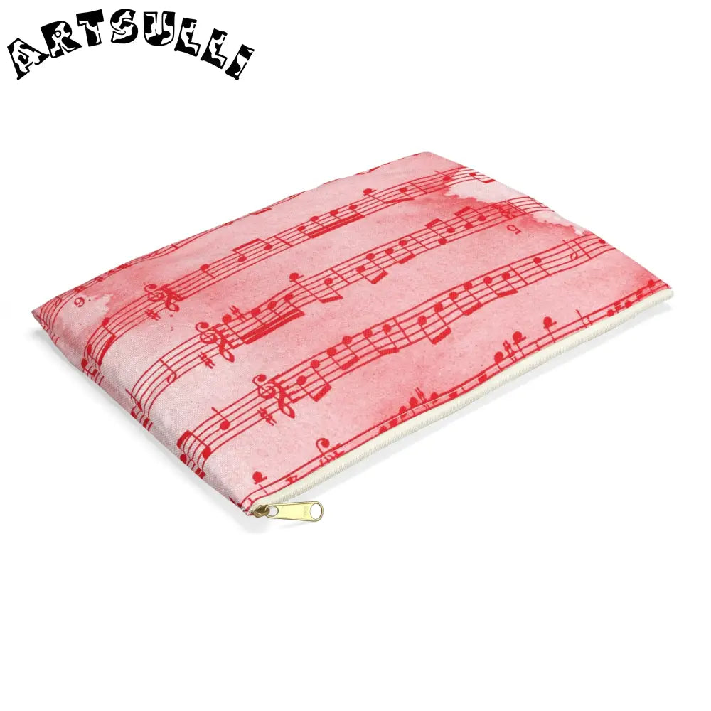 JAKKOUTTHEBXX Red Musical Note Zippered Pouch 2025