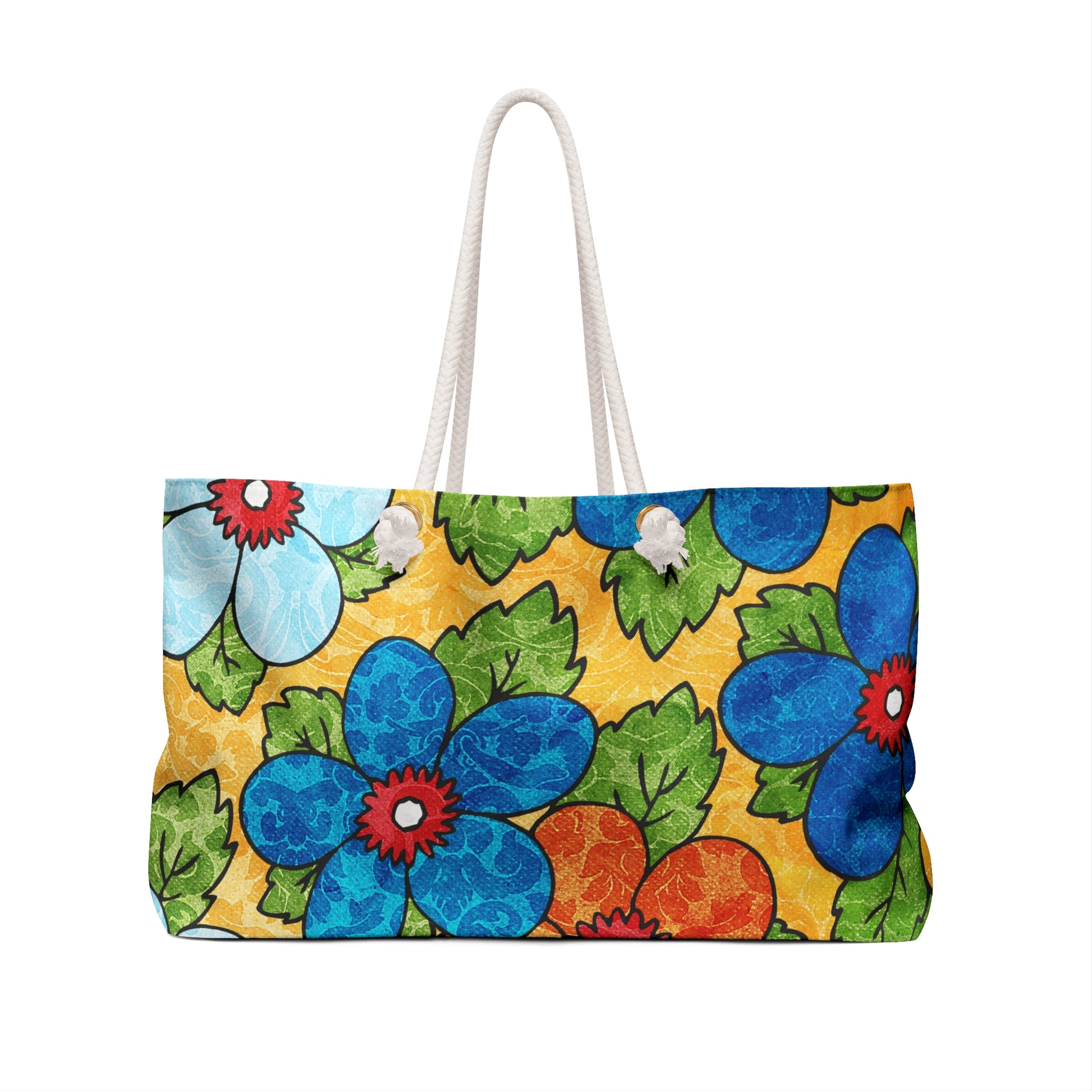 Groovy Yellow Floral Kl Weekender Bag, Artsulli - Art is Long, Life is Short, Bags, , , , , , , 