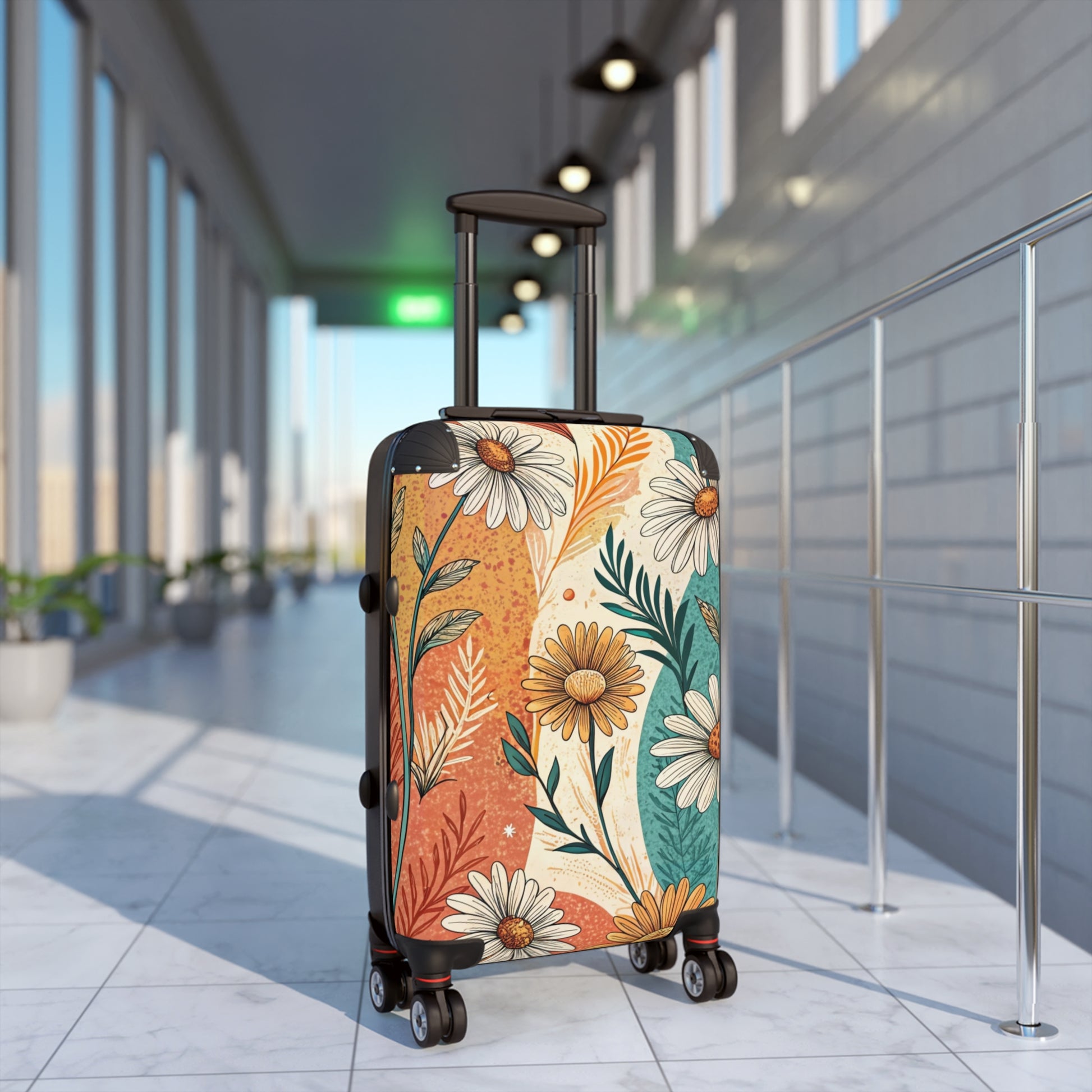 Retro Daisy Dream Suitcase, Artsulli - Art is Long, Life is Short, Bags, , , , , , , 
