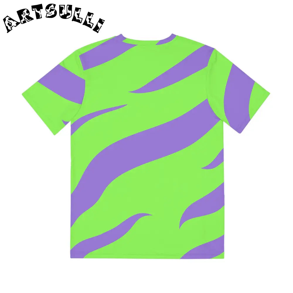 JAKKOUTTHEBXX Tyrannosaurus Print Green and Purple Men’s Polyester