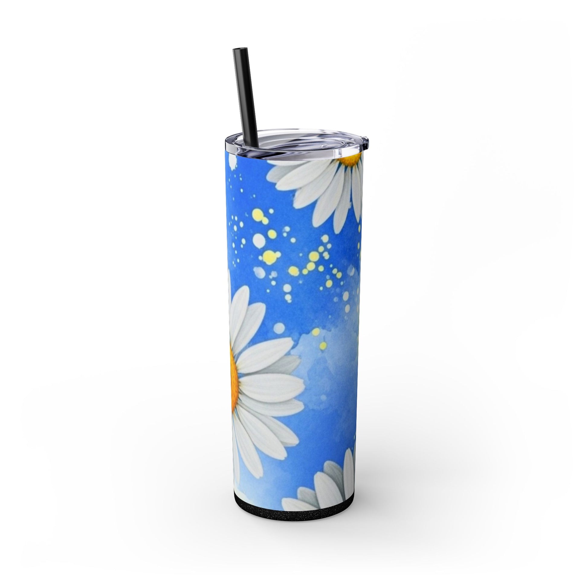 Daisies Skinny Tumbler with Straw, 20oz, Artsulli - Art is Long, Life is Short, Mug, , , , , , , 