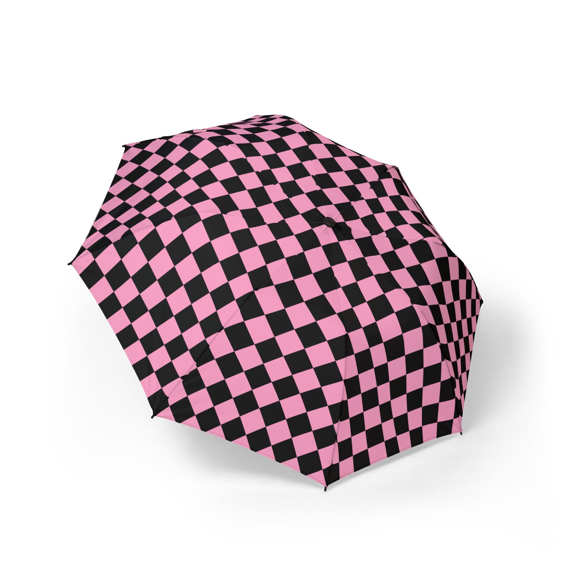 Checkerboard II Black and Pink Semi-Automatic Foldable Umbrella, Artsulli - Art is Long, Life is Short, Accessories, Size, One size, , , , , 26987556204652391514