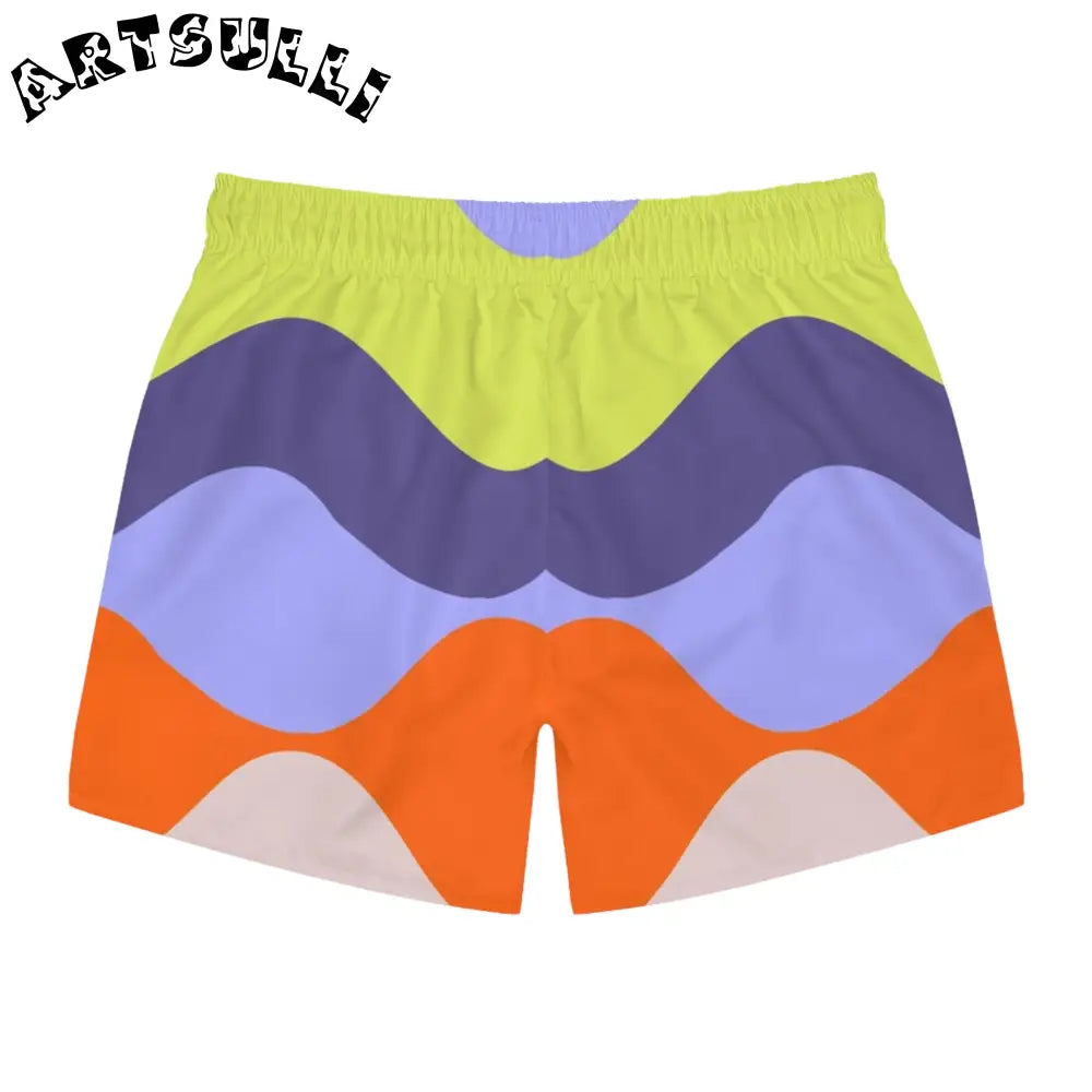 JAKKOUTTHEBXX Waves Yellow and Blue Swim Trunks (AOP) JAKKOUTTHEBXX