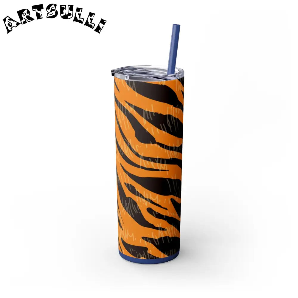 JAKKOUTTHEBXX Tiger Scratches Orange & Black Skinny Tumbler