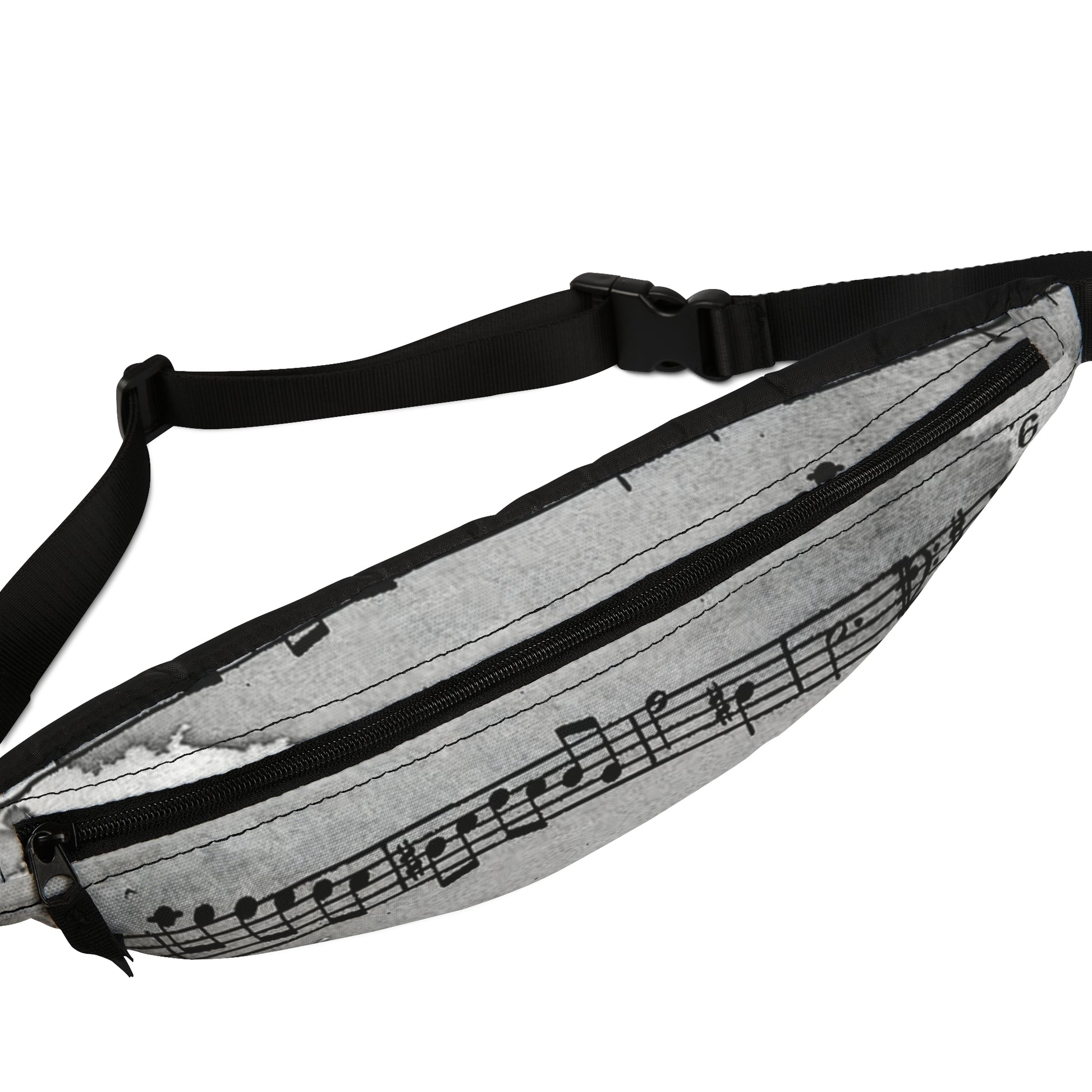 Drip Spill Type Beat Sheet Music Black Fanny Pack, Artsulli - Art is Long, Life is Short, Bags, , , , , , , 