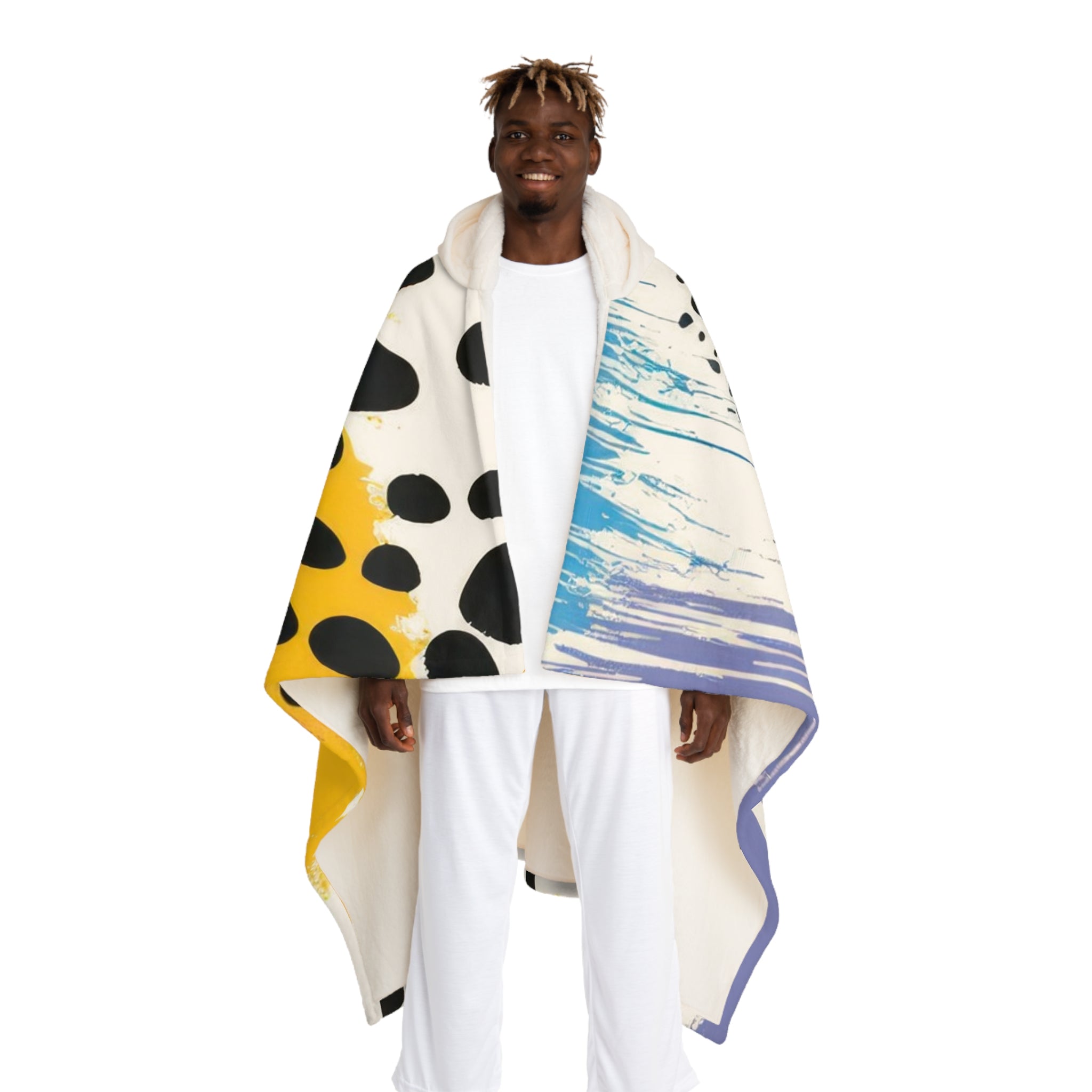 Rae Zebra Rhapsody Hooded Sherpa Fleece Blanket, Artsulli - Art is Long, Life is Short, All Over Prints, Size, One size, Color, Cream, , , 97962160589289