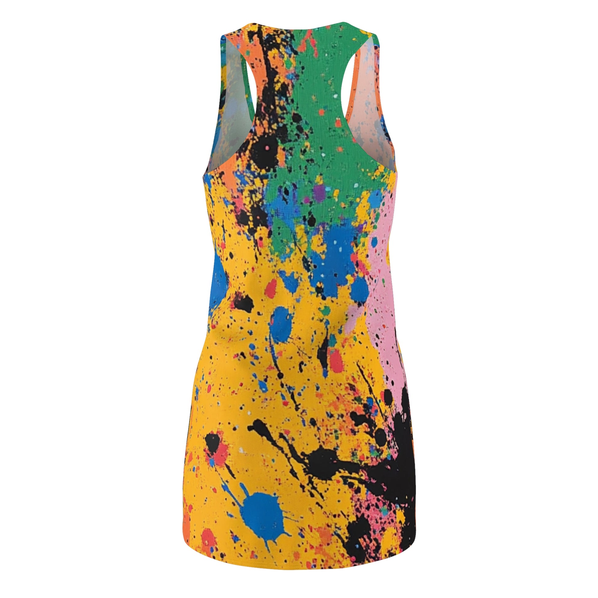 The Colors Of Paint Splatter Women's Cut & Sew Racerback Dress (AOP), Artsulli - Art is Long, Life is Short, All Over Prints, , , , , , , 