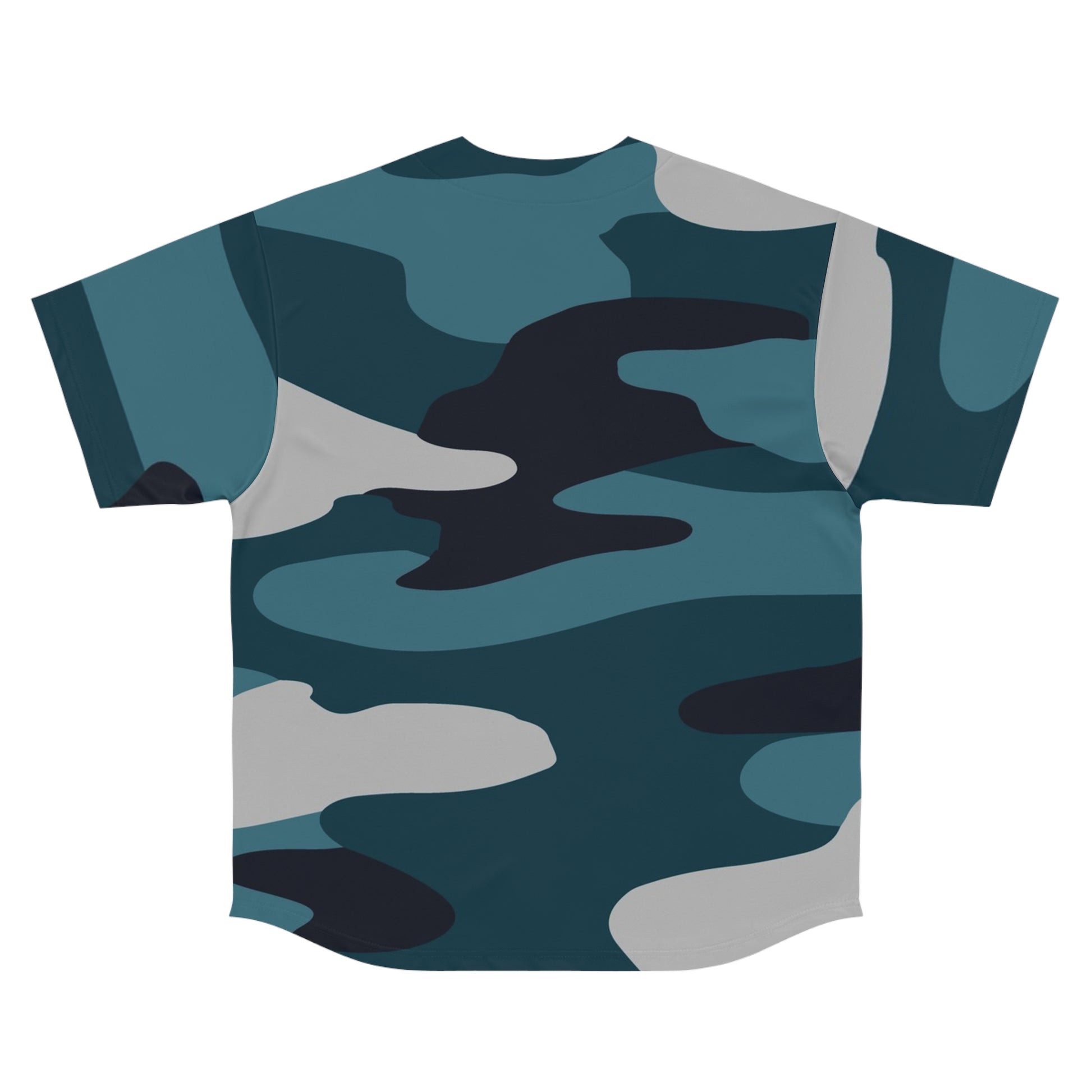 Blue Camouflage Men's Baseball Jersey (AOP), Artsulli - Art is Long, Life is Short, All Over Prints, , , , , , , 