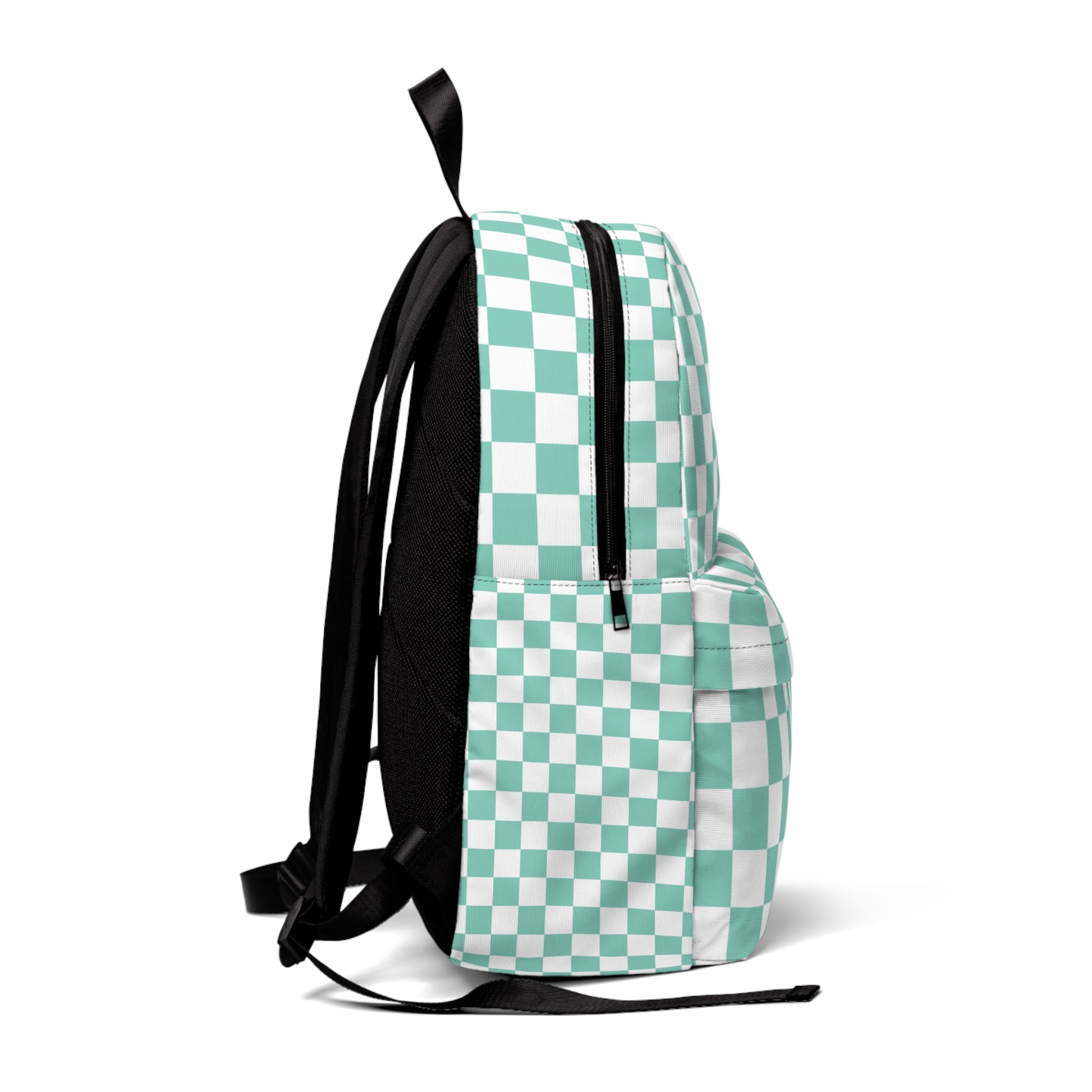 Checkerboard Light Green Unisex Classic Backpack, Artsulli - Art is Long, Life is Short, Bags, , , , , , , 