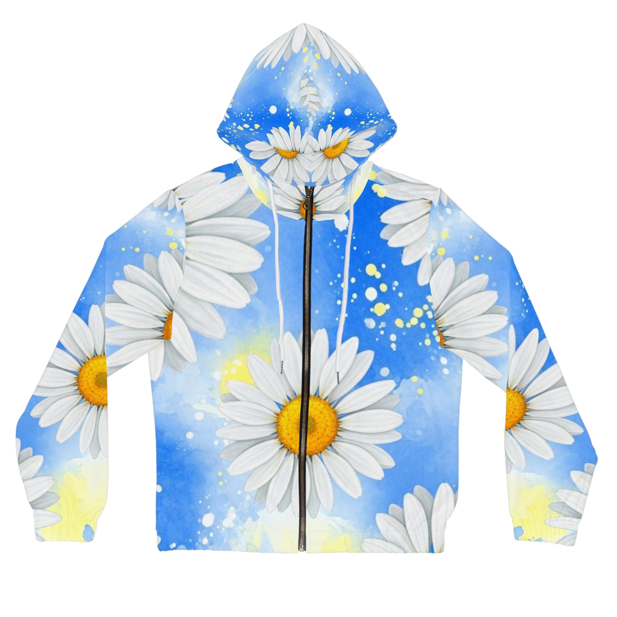 Daisies Women’s Full-Zip Hoodie (AOP), Artsulli - Art is Long, Life is Short, All Over Prints, Size, XS, Color, White, , , 27442162267074331446