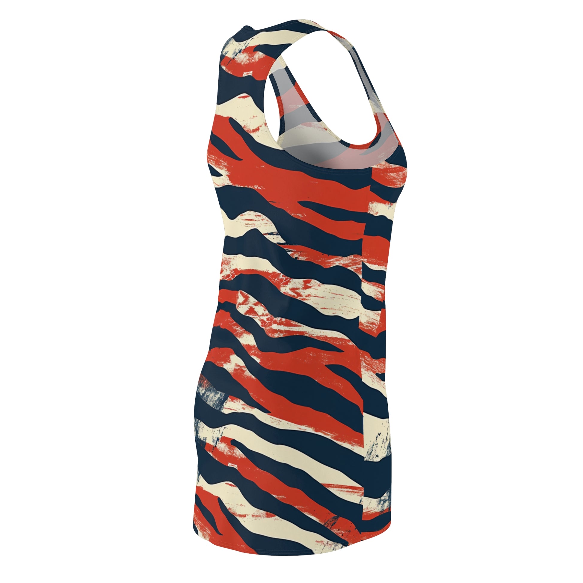Camo Tiger Stripes Women's Cut & Sew Racerback Dress (AOP), Artsulli - Art is Long, Life is Short, All Over Prints, , , , , , , 