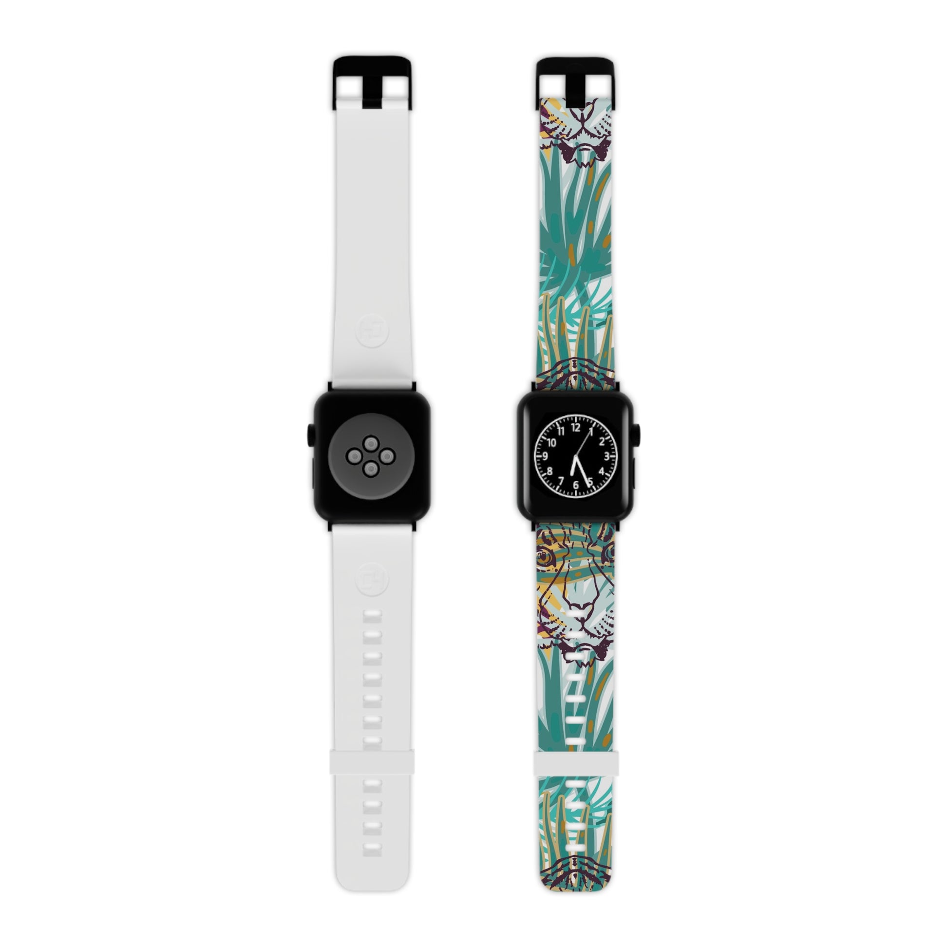Tropical Jungle Tigers Brown and Green Watch Band for Apple Watch, Artsulli - Art is Long, Life is Short, Accessories, Size, 7.5'' × 0.75'' / 42 - 44 mm, Color, Black, , , 14529856150663
