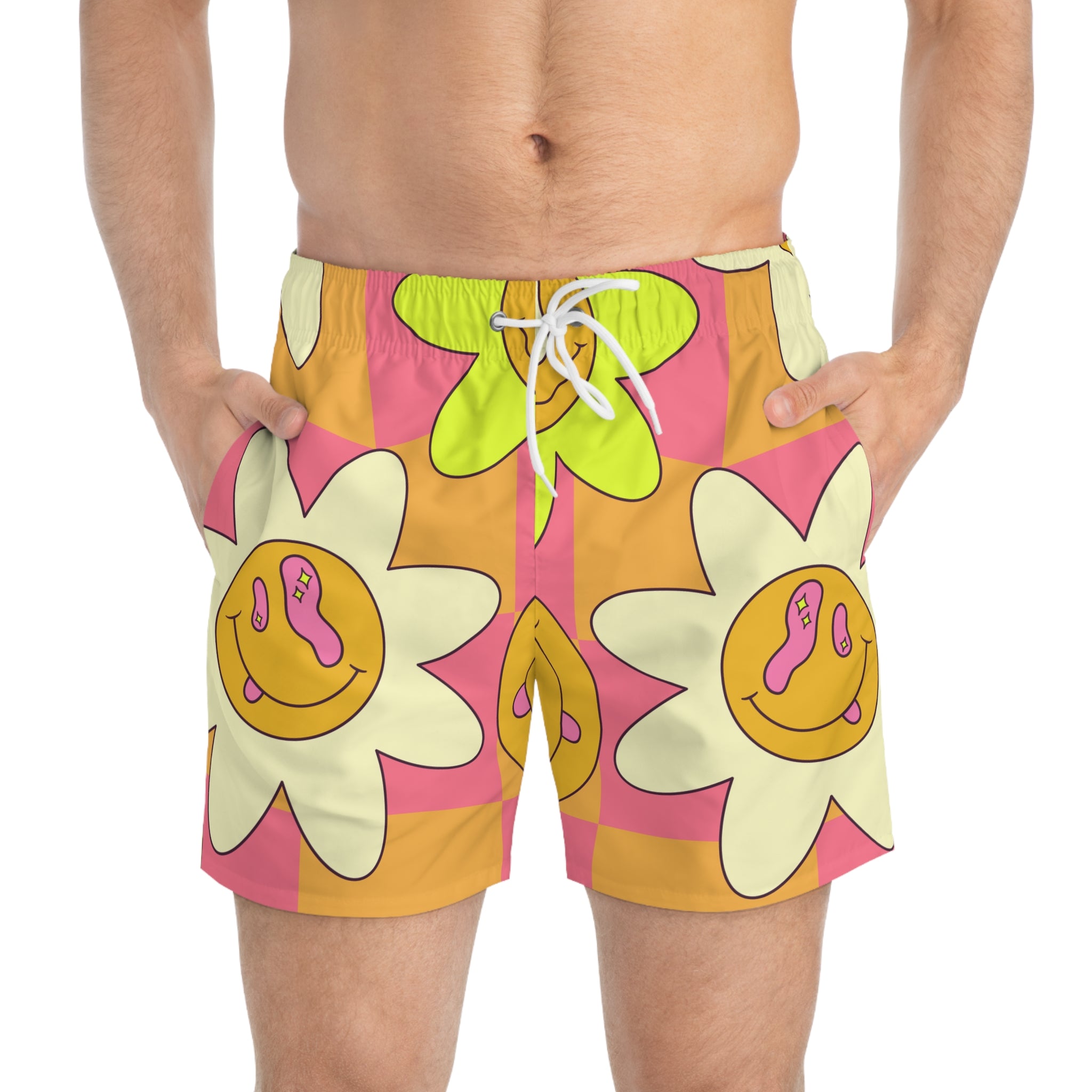 Trippy Sour Face Rave Swim Trunks (AOP), Artsulli - Art is Long, Life is Short, All Over Prints, , , , , , , 
