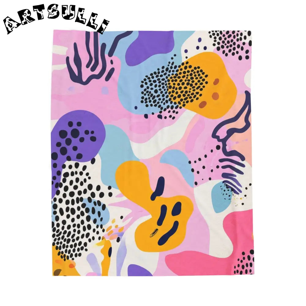 JAKKOUTTHEBXX Colorful Abstract Dots and Shapes II Velveteen Plush