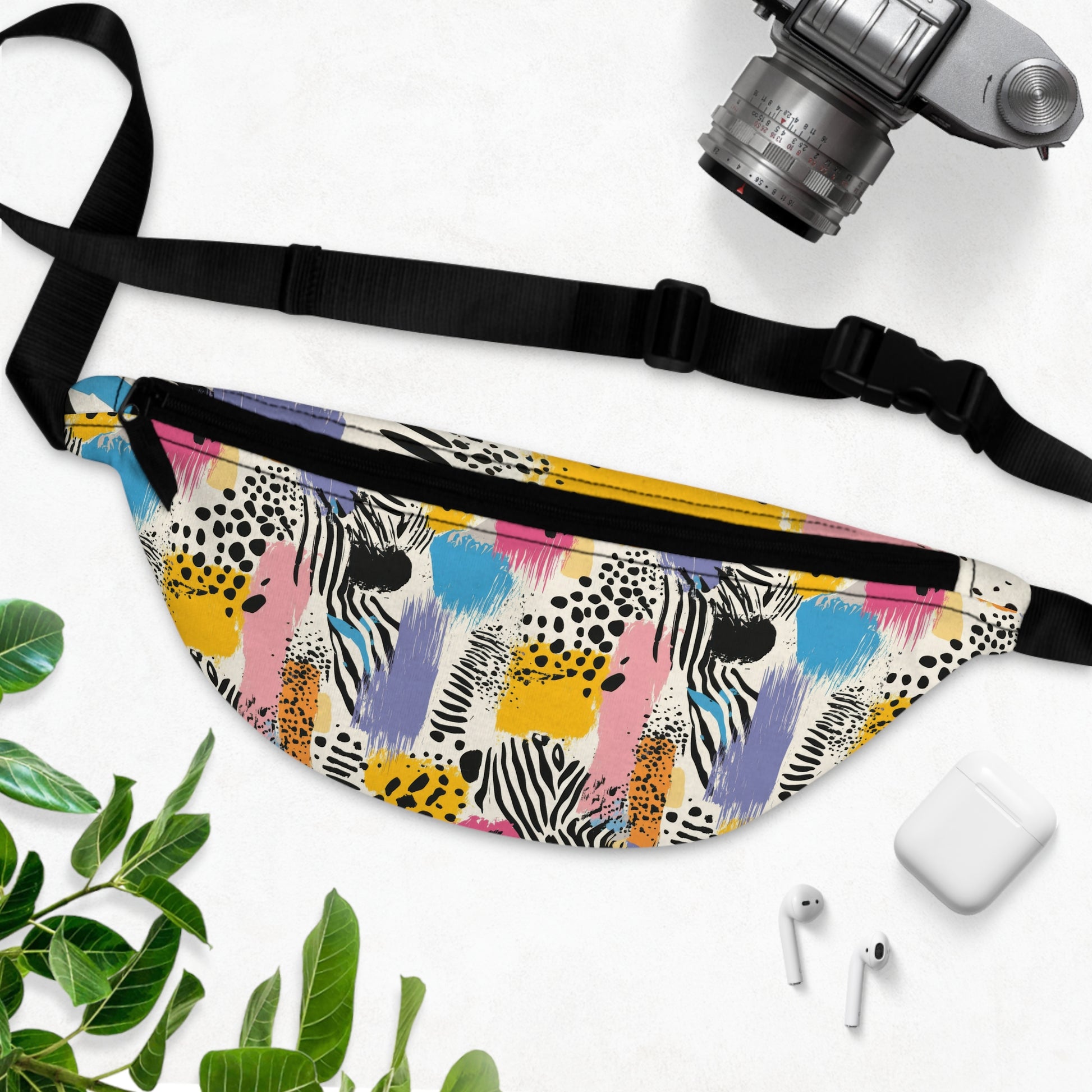 Rae Zebra Rhapsody II Fanny Pack, Artsulli - Art is Long, Life is Short, Bags, , , , , , , 