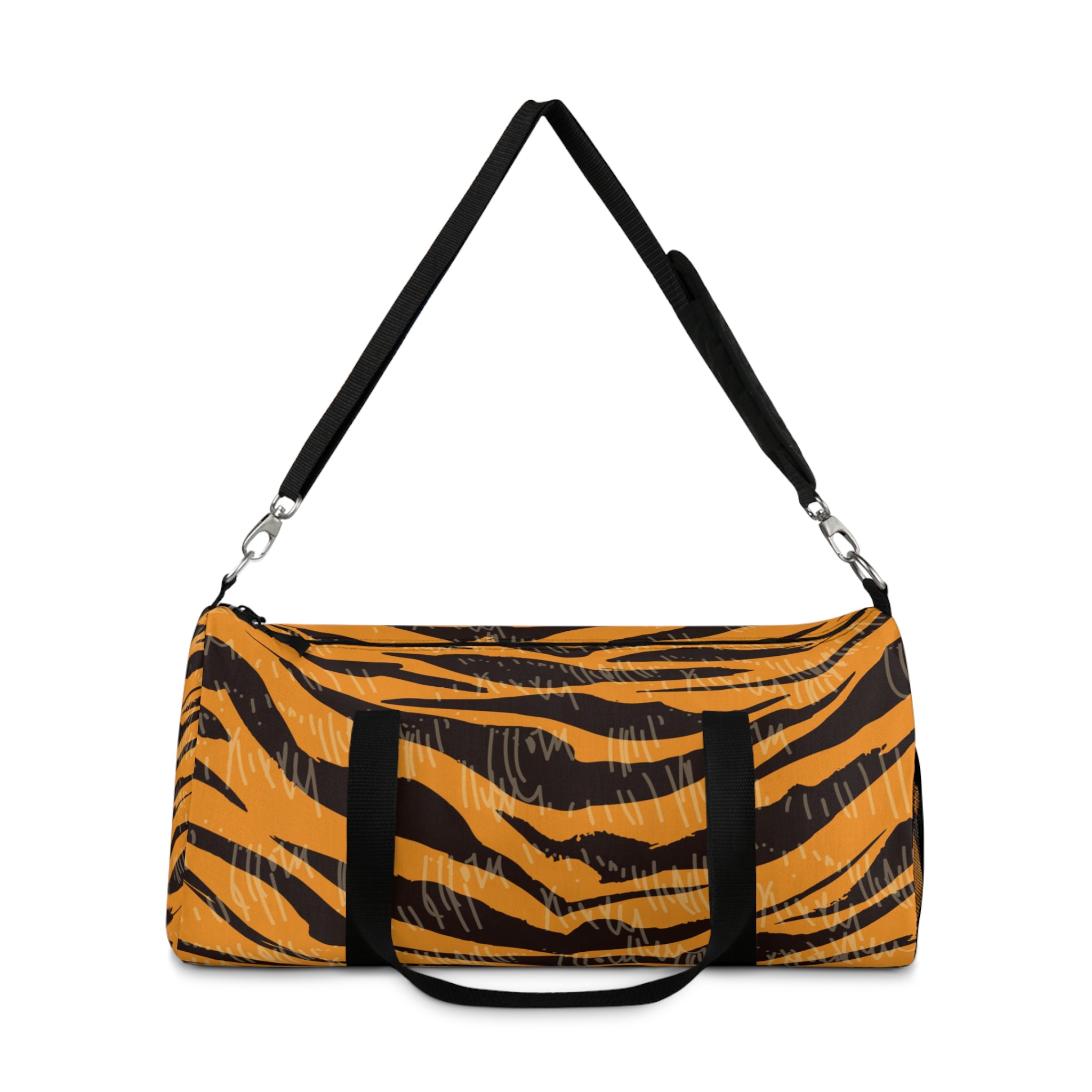 Tiger Scratches Orange & Black Duffel Bag, Artsulli - Art is Long, Life is Short, Bags, , , , , , , 