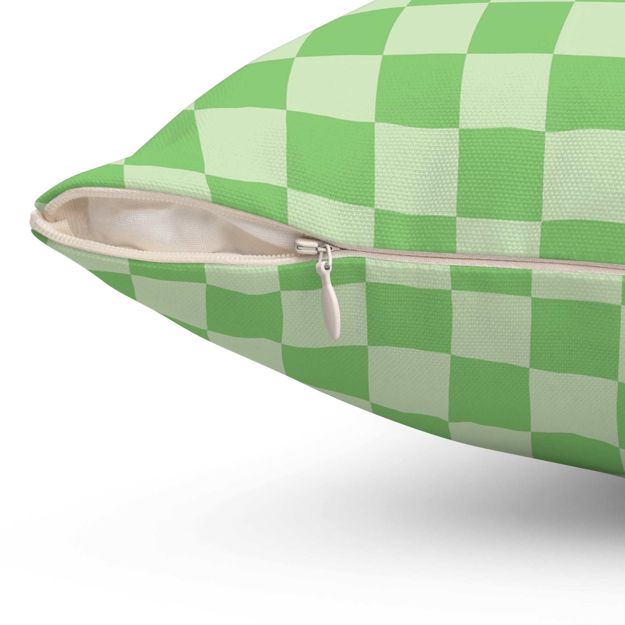 Checkerboard Green Spun Polyester Square Pillow, Artsulli - Art is Long, Life is Short, Home Decor, , , , , , , 