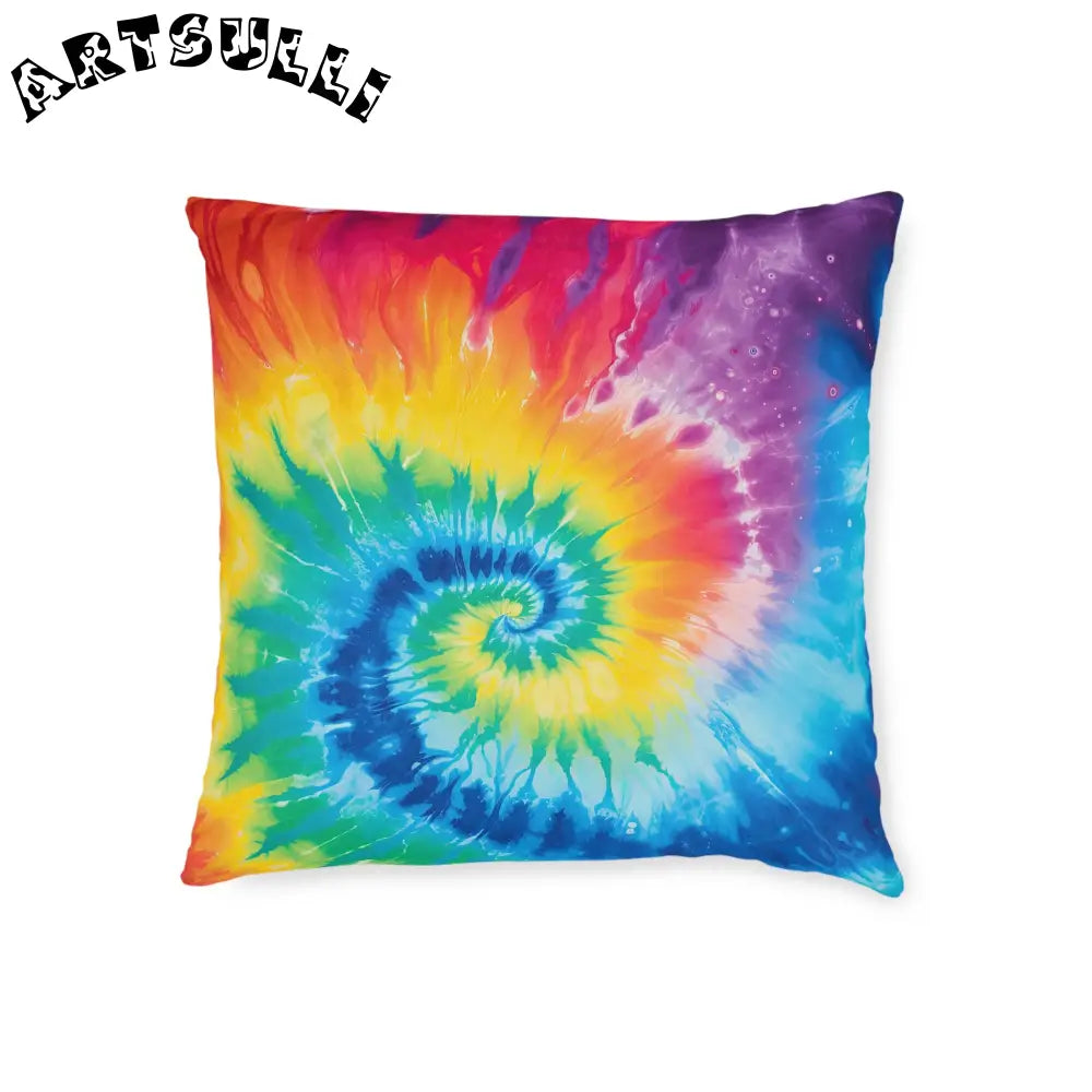JAKKOUTTHEBXX Rainbow Tie Dye Faux Suede Pillow 2025