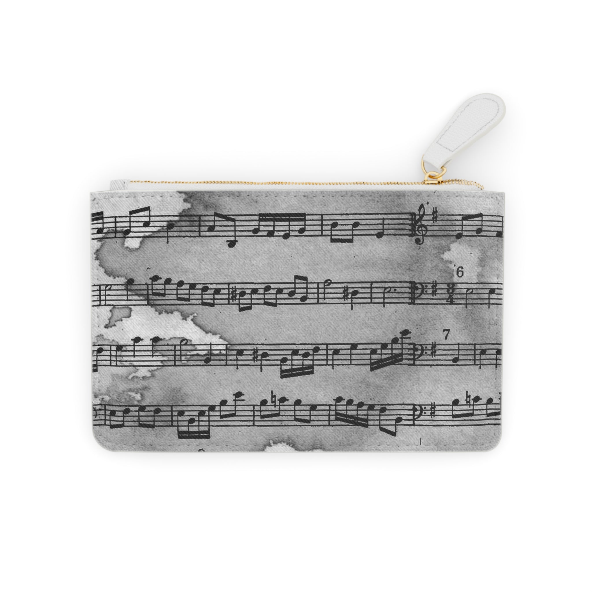 Drip Spill Type Beat Sheet Music Black Mini Clutch Bag, Artsulli - Art is Long, Life is Short, Bags, Size, 6.3” x 4”, Color, White, , , 90544850293899882593