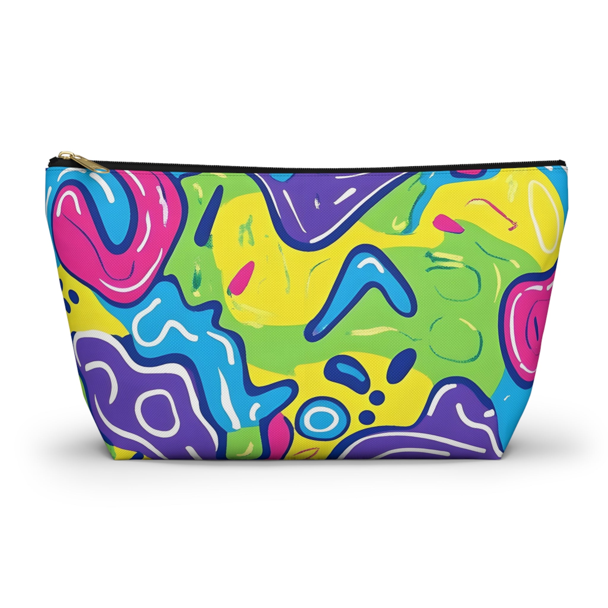 90s Trippy Slime II Accessory Pouch w T-bottom, Artsulli - Art is Long, Life is Short, Bags, Size, Large, Color, Black zipper, , , 77433091467067191732