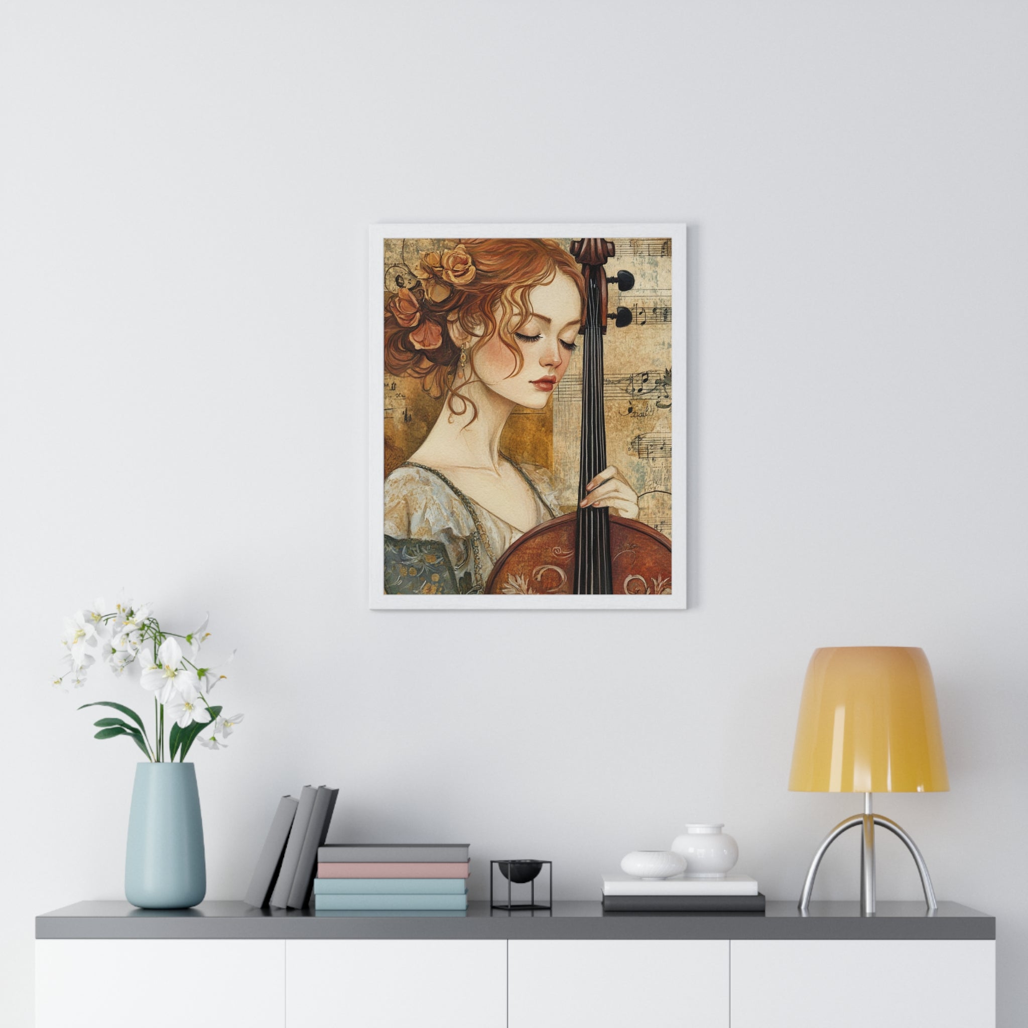 Woman With A Violin Vertical Framed Poster, Artsulli - Art is Long, Life is Short, Poster, , , , , , , 