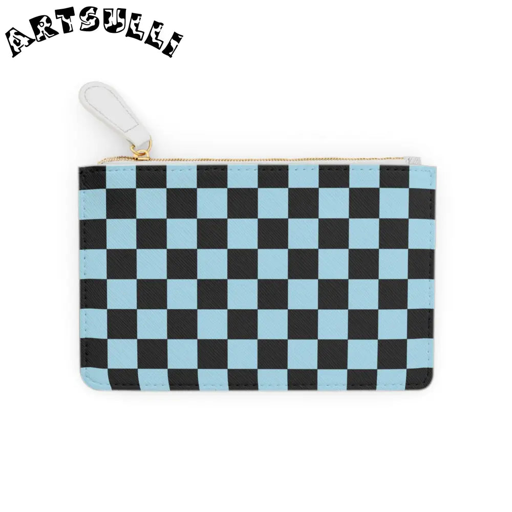 JAKKOUTTHEBXX Checkerboard Black and Blue Mini Clutch Bag