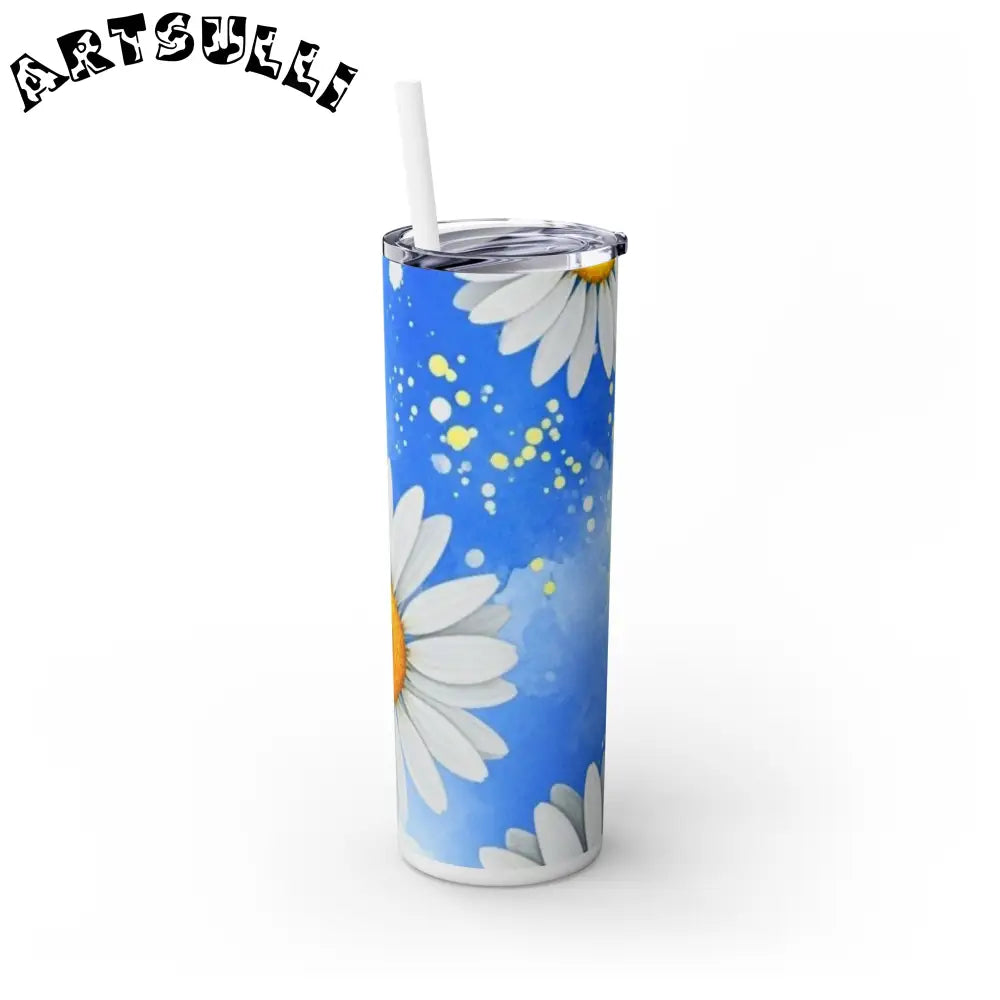 JAKKOUTTHEBXX Daisies Skinny Tumbler with Straw 20oz JAKKOUTTHEBXX