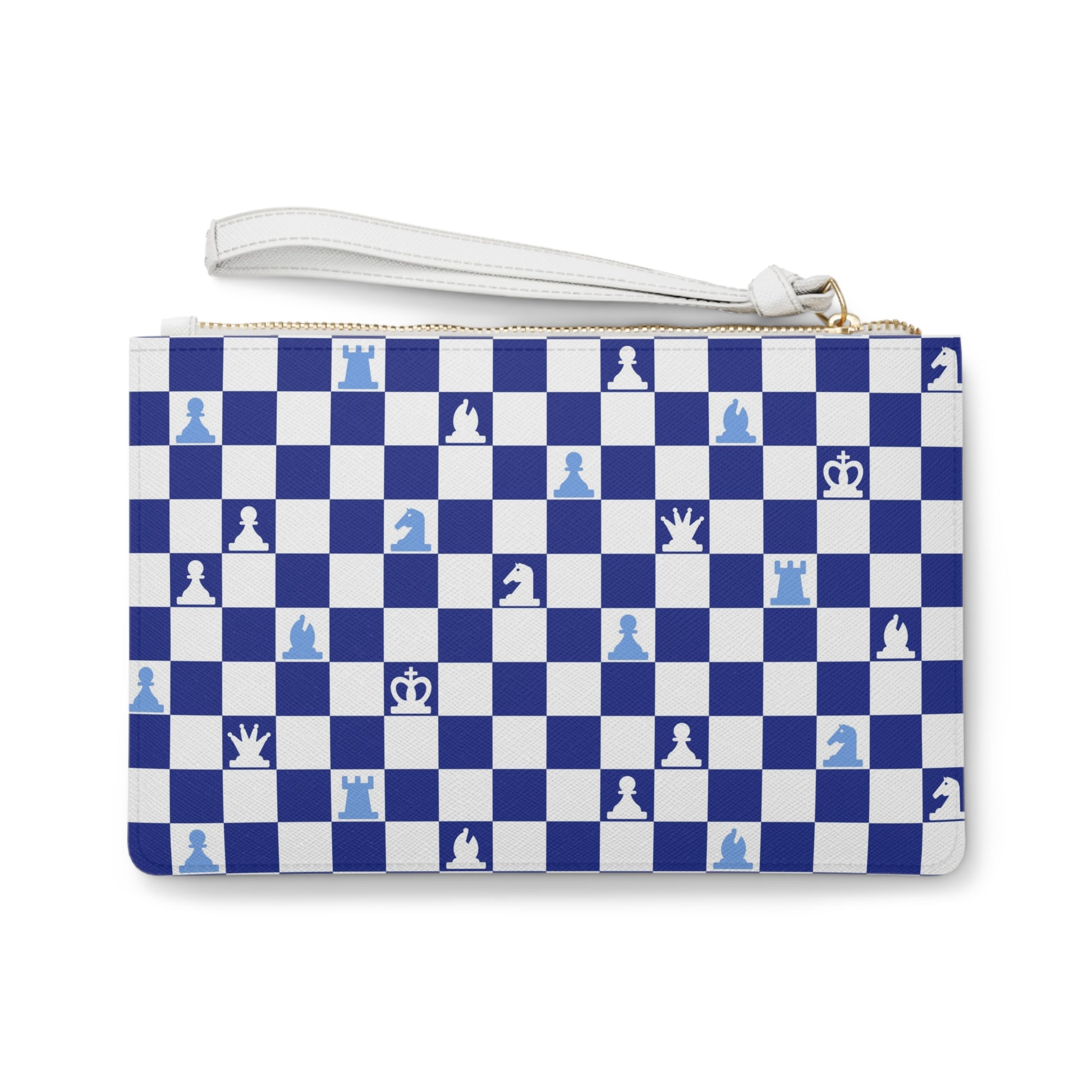 Chessboard Navy Blue Clutch Bag, Artsulli - Art is Long, Life is Short, Bags, , , , , , , 
