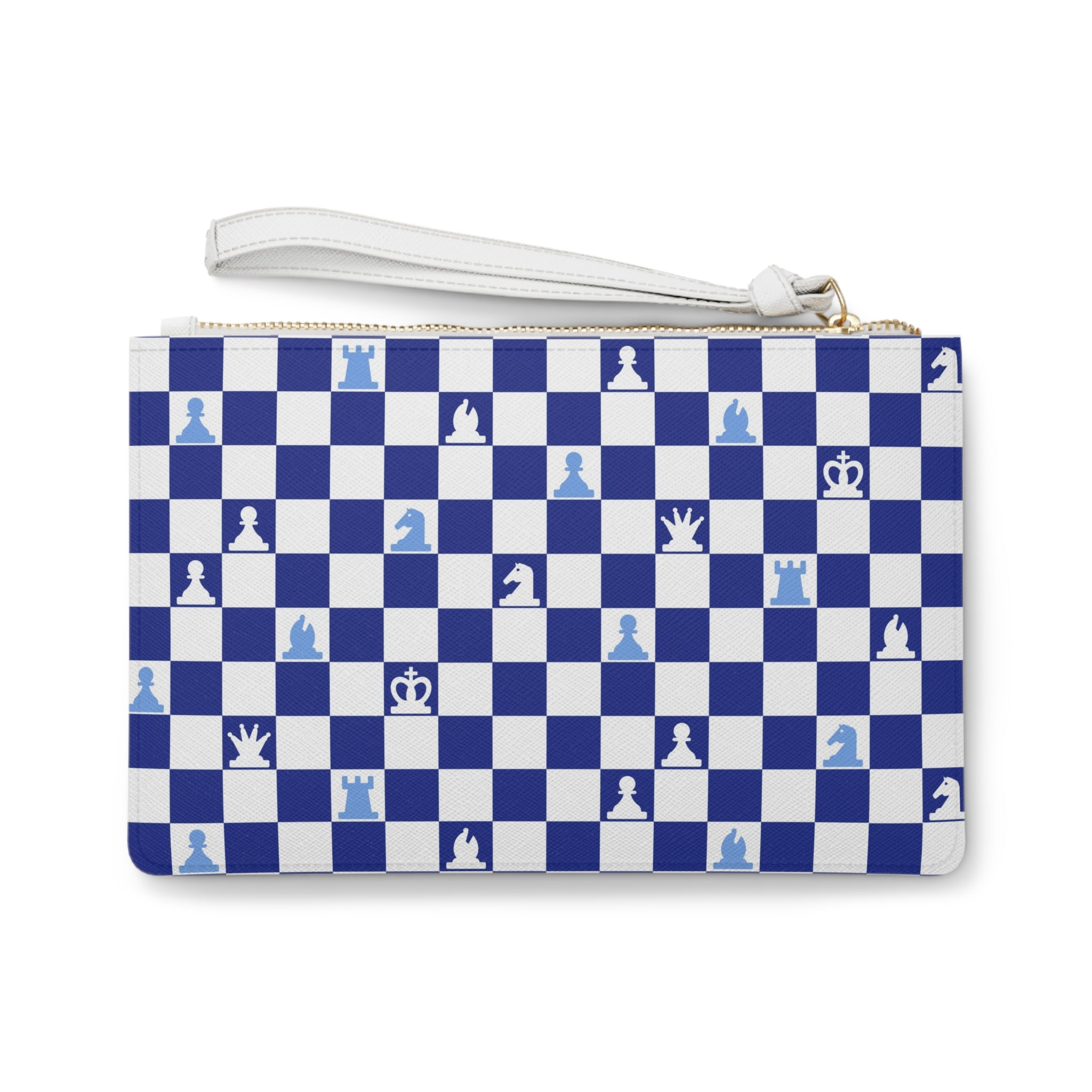Chessboard Navy Blue Clutch Bag, Artsulli - Art is Long, Life is Short, Bags, , , , , , , 