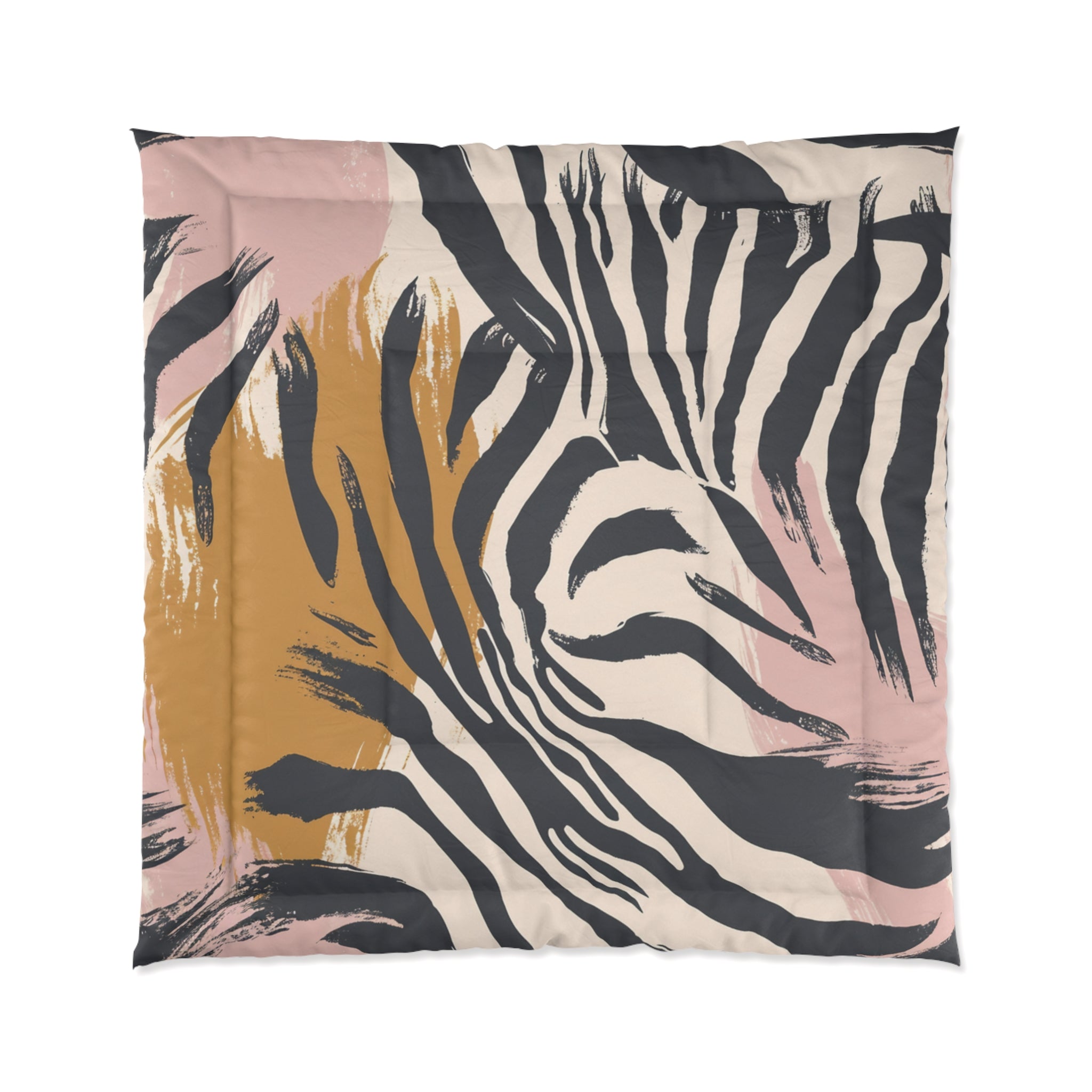 Zebra Brush Strokes Zebra Brush Strokes Comforter, Artsulli - Art is Long, Life is Short, Home Decor, Size, 88" × 88", , , , , 17637062702478