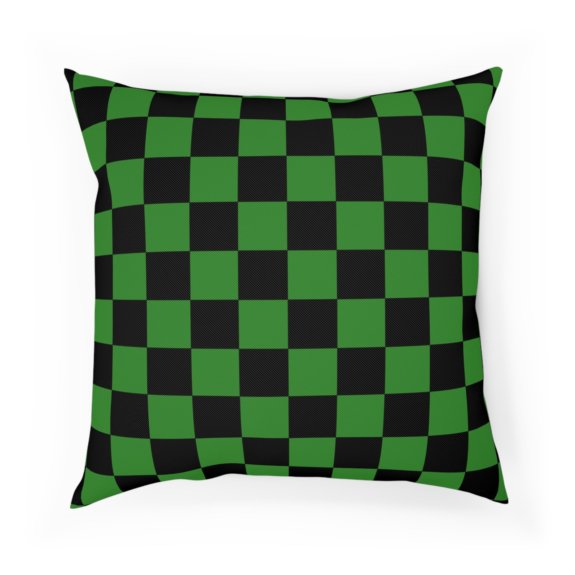 Checkerboard Green and Black Cushion, Artsulli - Art is Long, Life is Short, Home Decor, Size, 18.1" × 18.1", , , , , 18252551099922135087