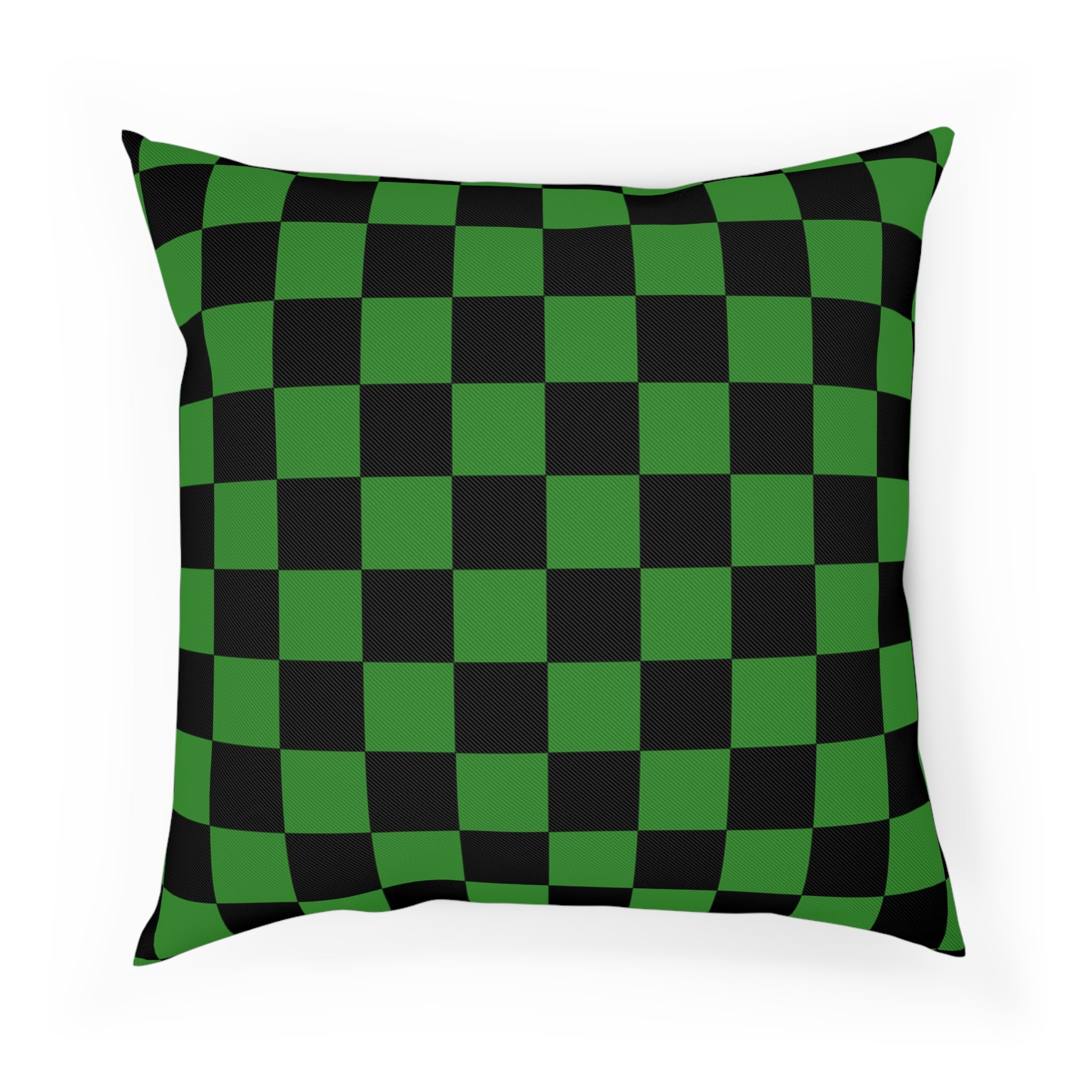Checkerboard Green and Black Cushion, Artsulli - Art is Long, Life is Short, Home Decor, Size, 18.1" × 18.1", , , , , 18252551099922135087