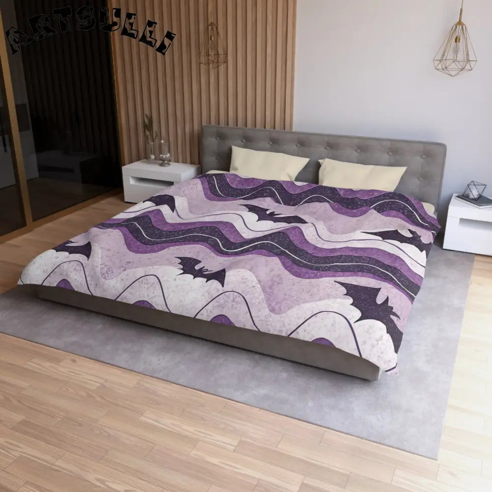 JAKKOUTTHEBXX Bat Wave Microfiber Duvet Cover JAKKOUTTHEBXX Artsulli