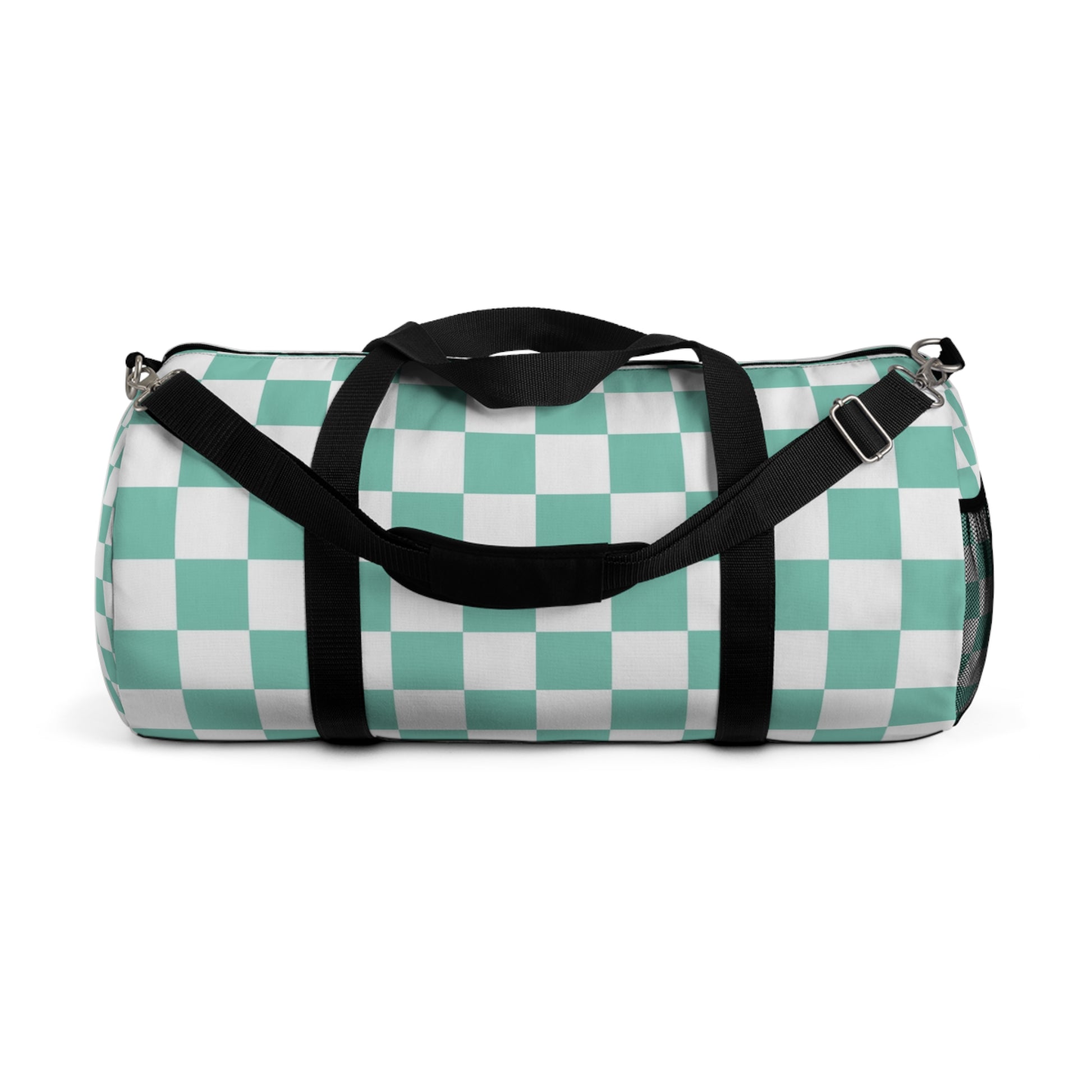 Checkerboard Light Green Duffel Bag, Artsulli - Art is Long, Life is Short, Bags, Size, Large, , , , , 14617315669267825245