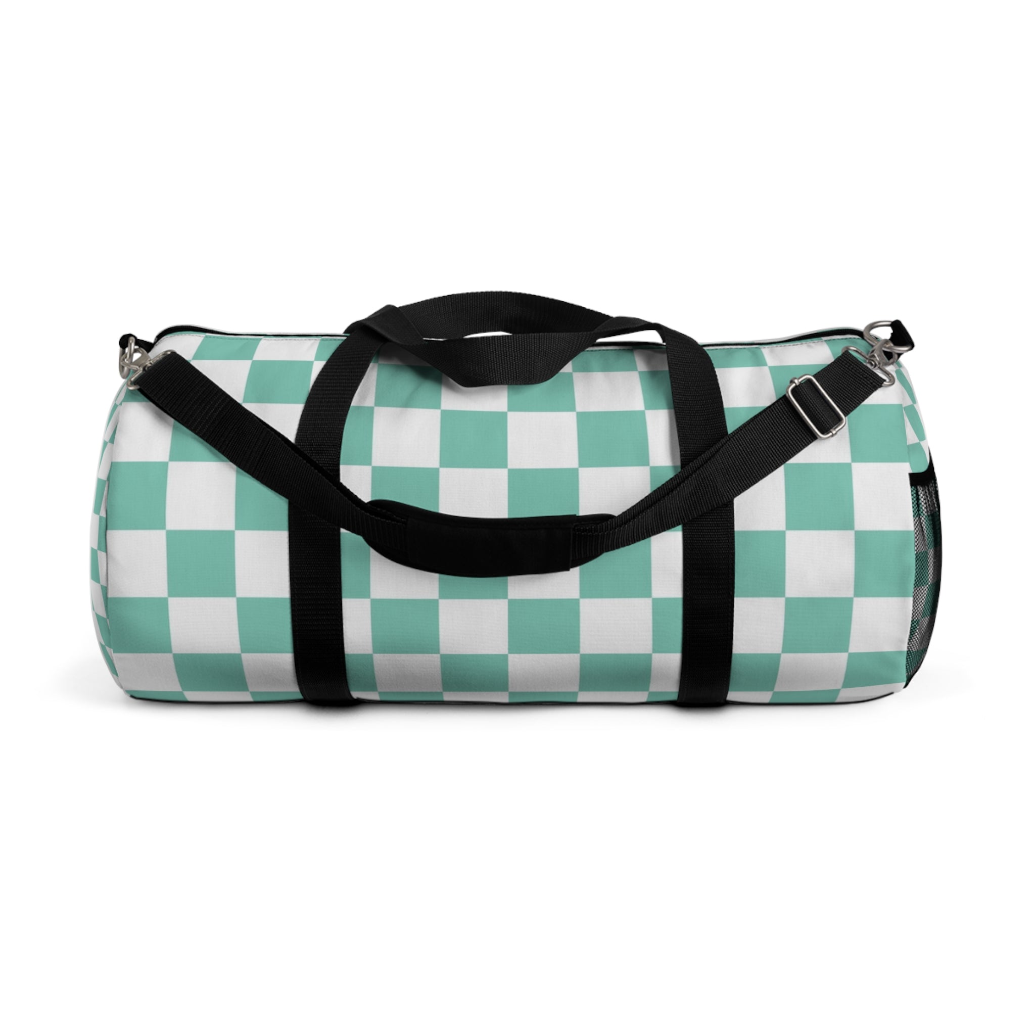 Checkerboard Light Green Duffel Bag, Artsulli - Art is Long, Life is Short, Bags, Size, Large, , , , , 14617315669267825245