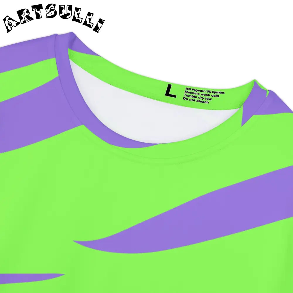 JAKKOUTTHEBXX Tyrannosaurus Print Green and Purple Women’s Short