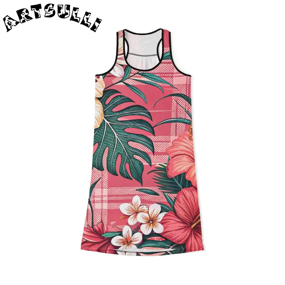 JAKKOUTTHEBXX Plaid x Floral Red and Green Women’s Racerback Dress