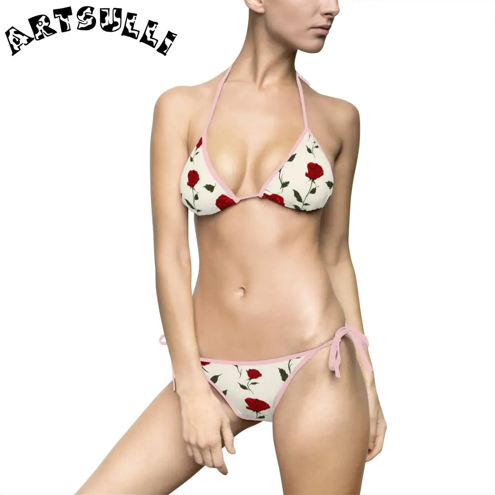 JAKKOUTTHEBXX Red Roses Women’s Bikini Swimsuit (AOP) JAKKOUTTHEBXX