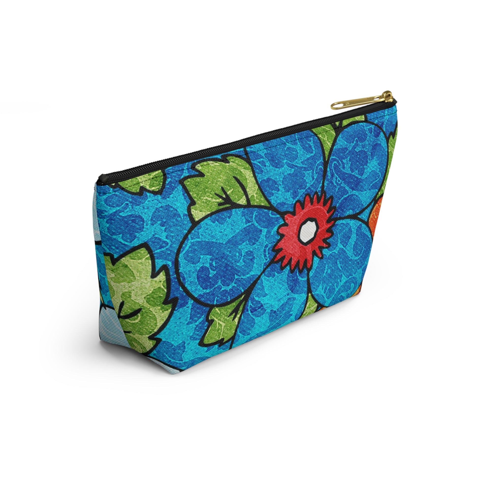 Blue Orange Groovy Accessory Pouch w T-bottom, Artsulli - Art is Long, Life is Short, Bags, , , , , , , 