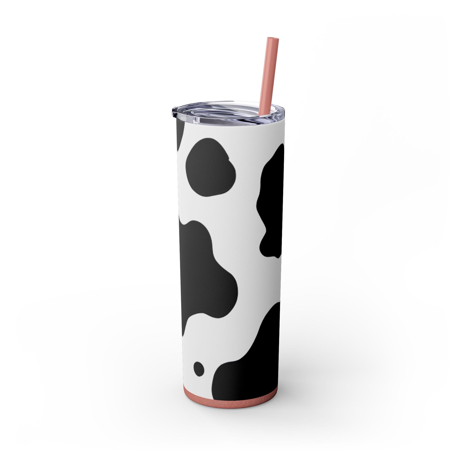 Cow Print Focus Skinny Tumbler with Straw, 20oz, Artsulli - Art is Long, Life is Short, Mug, , , , , , , 
