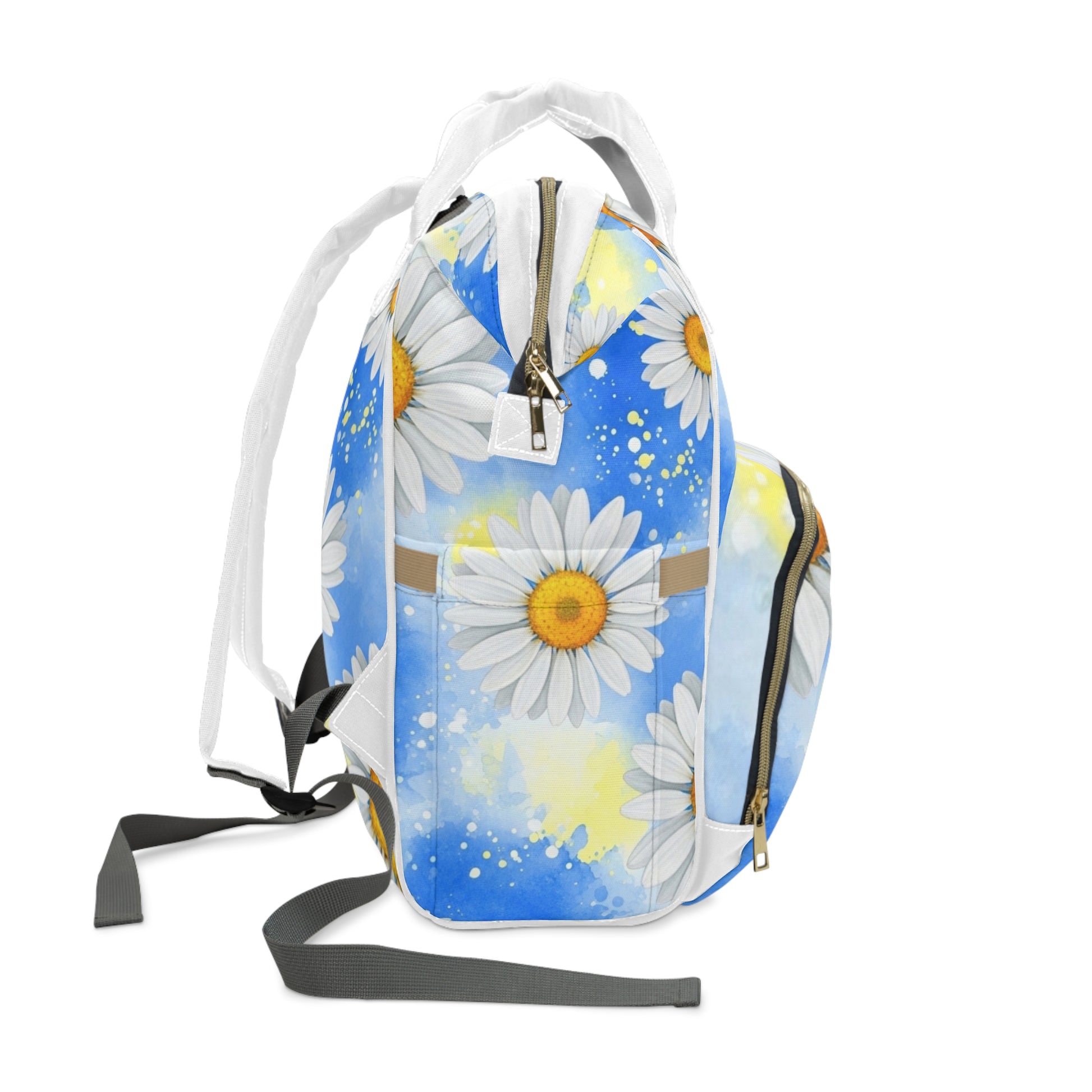 Daisies Multifunctional Diaper Backpack, Artsulli - Art is Long, Life is Short, Bags, , , , , , , 