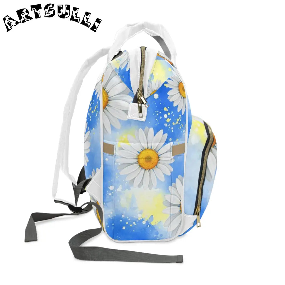JAKKOUTTHEBXX Daisies Multifunctional Diaper Backpack JAKKOUTTHEBXX